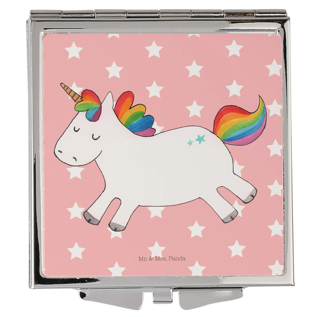 Handbag mirror unicorn happy make-up mirror, mirror, silver, handbag, square, make up, unicorn, unicorns, cheerful, funny, joy, happy, fun, joy of life