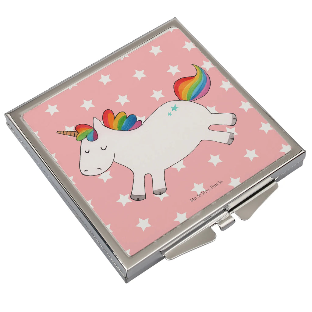 Handbag mirror unicorn happy make-up mirror, mirror, silver, handbag, square, make up, unicorn, unicorns, cheerful, funny, joy, happy, fun, joy of life