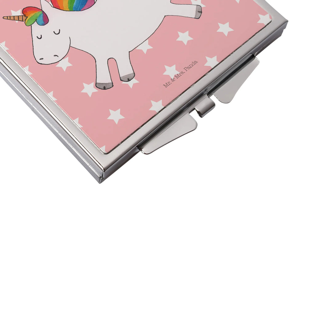 Handbag mirror unicorn happy make-up mirror, mirror, silver, handbag, square, make up, unicorn, unicorns, cheerful, funny, joy, happy, fun, joy of life