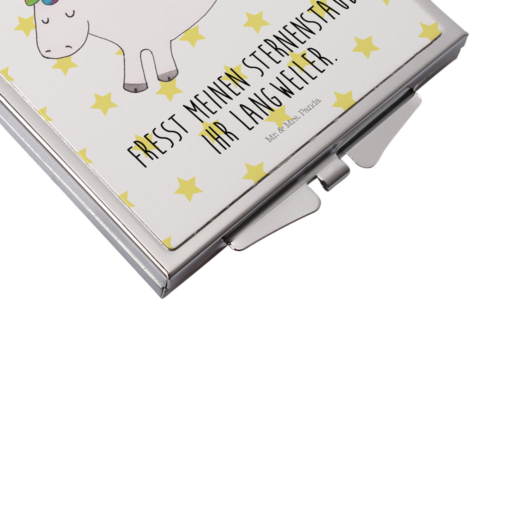 Handbag mirror unicorn happy make-up mirror, mirror, silver, handbag, square, make up, unicorn, unicorns, cheerful, funny, joy, happy, fun, joy of life
