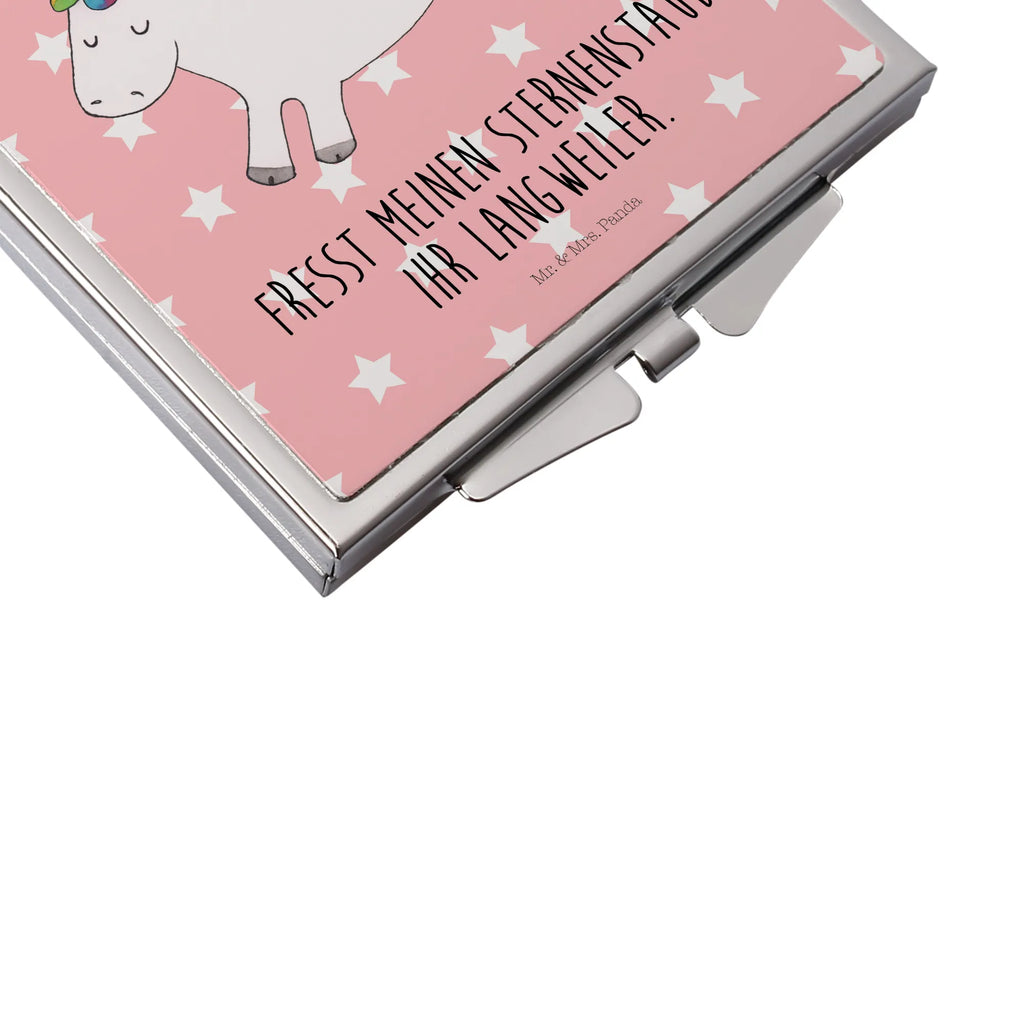 Handbag mirror unicorn happy make-up mirror, mirror, silver, handbag, square, make up, unicorn, unicorns, cheerful, funny, joy, happy, fun, joy of life