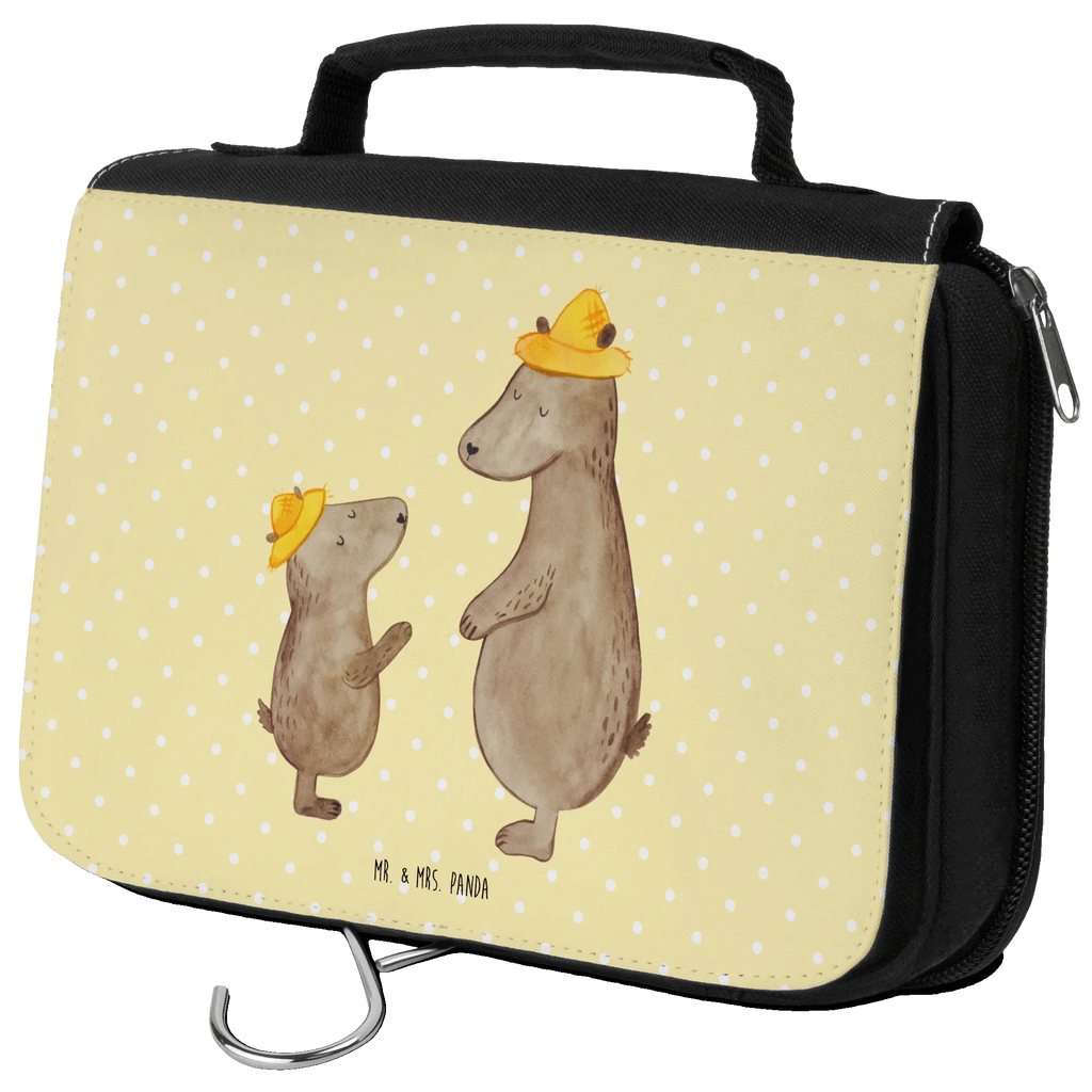 Kulturbeutel Bären mit Hut Toilettentasche, Schminkbeutel, Kulturbeutel Waschbar, Waschbeutel, Waschtasche, hygienebeutel, Kosmetiktasche, Kulturbeutel, Kulturtasche, badtasche, Schminktasche, Necessaire, hygienetasche, Reisebeutel, beautycase, Muttertag, Vatertag, Mama, Papa, Oma, Opa, Familie, Schwester, Bruder, Paps, Vater, Vater-Sohn, Kind, Dad, Lieblingsmensch, Söhne, Kinder, Vorbild, Bär, Family, Papi, Daddy, Bären, Sohn
