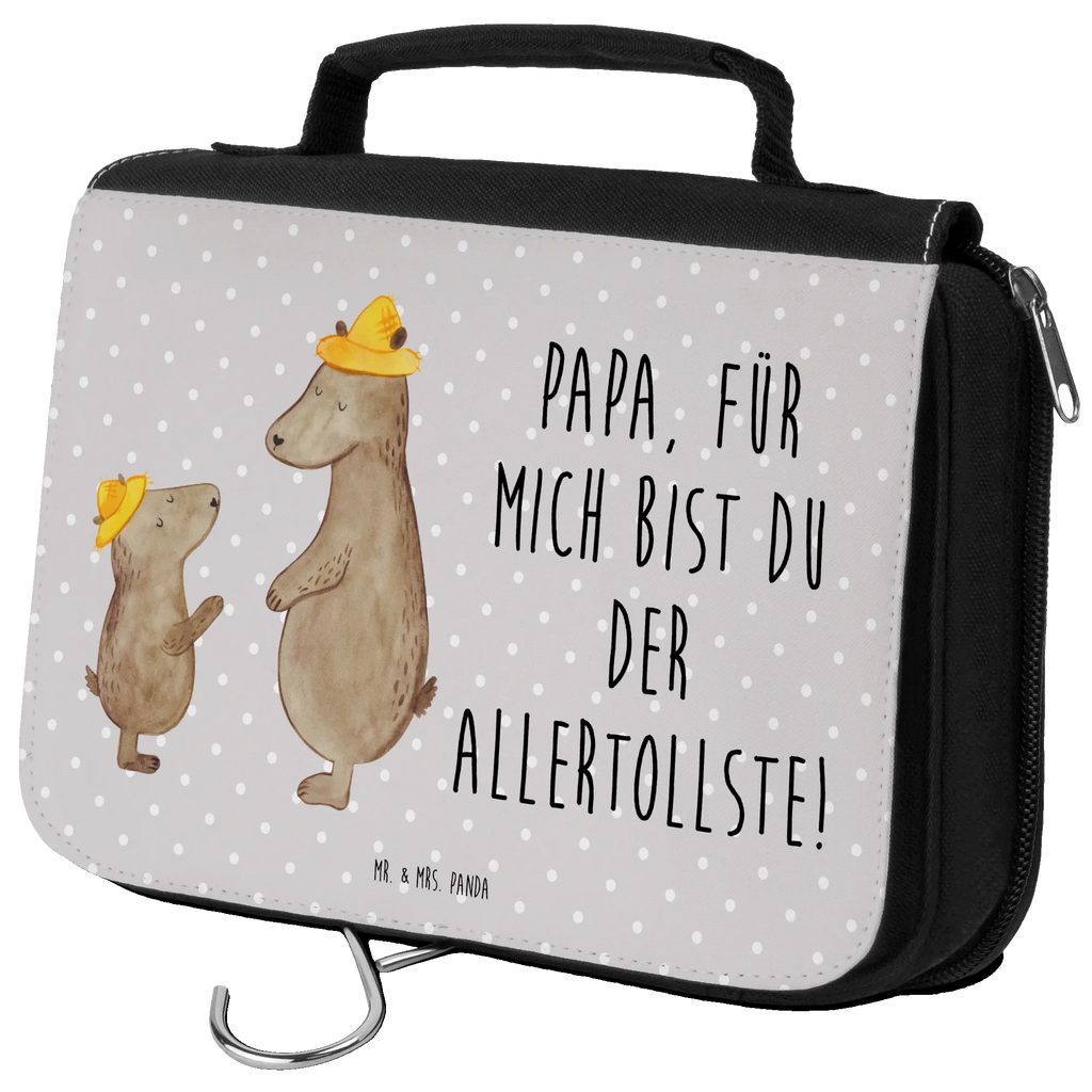 Kulturbeutel Bären mit Hut Toilettentasche, Schminkbeutel, Kulturbeutel Waschbar, Waschbeutel, Waschtasche, hygienebeutel, Kosmetiktasche, Kulturbeutel, Kulturtasche, badtasche, Schminktasche, Necessaire, hygienetasche, Reisebeutel, beautycase, Muttertag, Vatertag, Mama, Papa, Oma, Opa, Familie, Schwester, Bruder, Paps, Vater, Vater-Sohn, Kind, Dad, Lieblingsmensch, Söhne, Kinder, Vorbild, Bär, Family, Papi, Daddy, Bären, Sohn