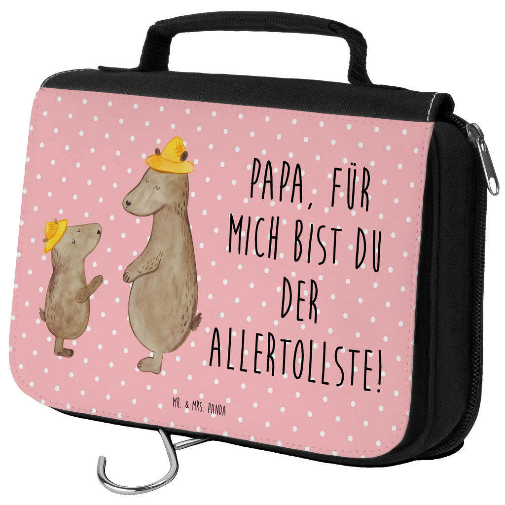Kulturbeutel Bären mit Hut Toilettentasche, Schminkbeutel, Kulturbeutel Waschbar, Waschbeutel, Waschtasche, hygienebeutel, Kosmetiktasche, Kulturbeutel, Kulturtasche, badtasche, Schminktasche, Necessaire, hygienetasche, Reisebeutel, beautycase, Muttertag, Vatertag, Mama, Papa, Oma, Opa, Familie, Schwester, Bruder, Paps, Vater, Vater-Sohn, Kind, Dad, Lieblingsmensch, Söhne, Kinder, Vorbild, Bär, Family, Papi, Daddy, Bären, Sohn