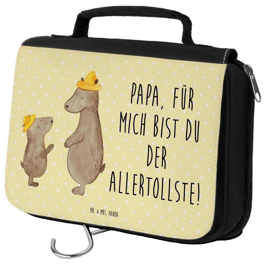 Kulturbeutel Bären mit Hut Toilettentasche, Schminkbeutel, Kulturbeutel Waschbar, Waschbeutel, Waschtasche, hygienebeutel, Kosmetiktasche, Kulturbeutel, Kulturtasche, badtasche, Schminktasche, Necessaire, hygienetasche, Reisebeutel, beautycase, Muttertag, Vatertag, Mama, Papa, Oma, Opa, Familie, Schwester, Bruder, Paps, Vater, Vater-Sohn, Kind, Dad, Lieblingsmensch, Söhne, Kinder, Vorbild, Bär, Family, Papi, Daddy, Bären, Sohn