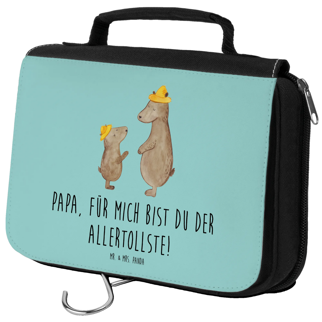 Kulturbeutel Bären mit Hut Toilettentasche, Schminkbeutel, Kulturbeutel Waschbar, Waschbeutel, Waschtasche, hygienebeutel, Kosmetiktasche, Kulturbeutel, Kulturtasche, badtasche, Schminktasche, Necessaire, hygienetasche, Reisebeutel, beautycase, Muttertag, Vatertag, Mama, Papa, Oma, Opa, Familie, Schwester, Bruder, Paps, Vater, Vater-Sohn, Kind, Dad, Lieblingsmensch, Söhne, Kinder, Vorbild, Bär, Family, Papi, Daddy, Bären, Sohn