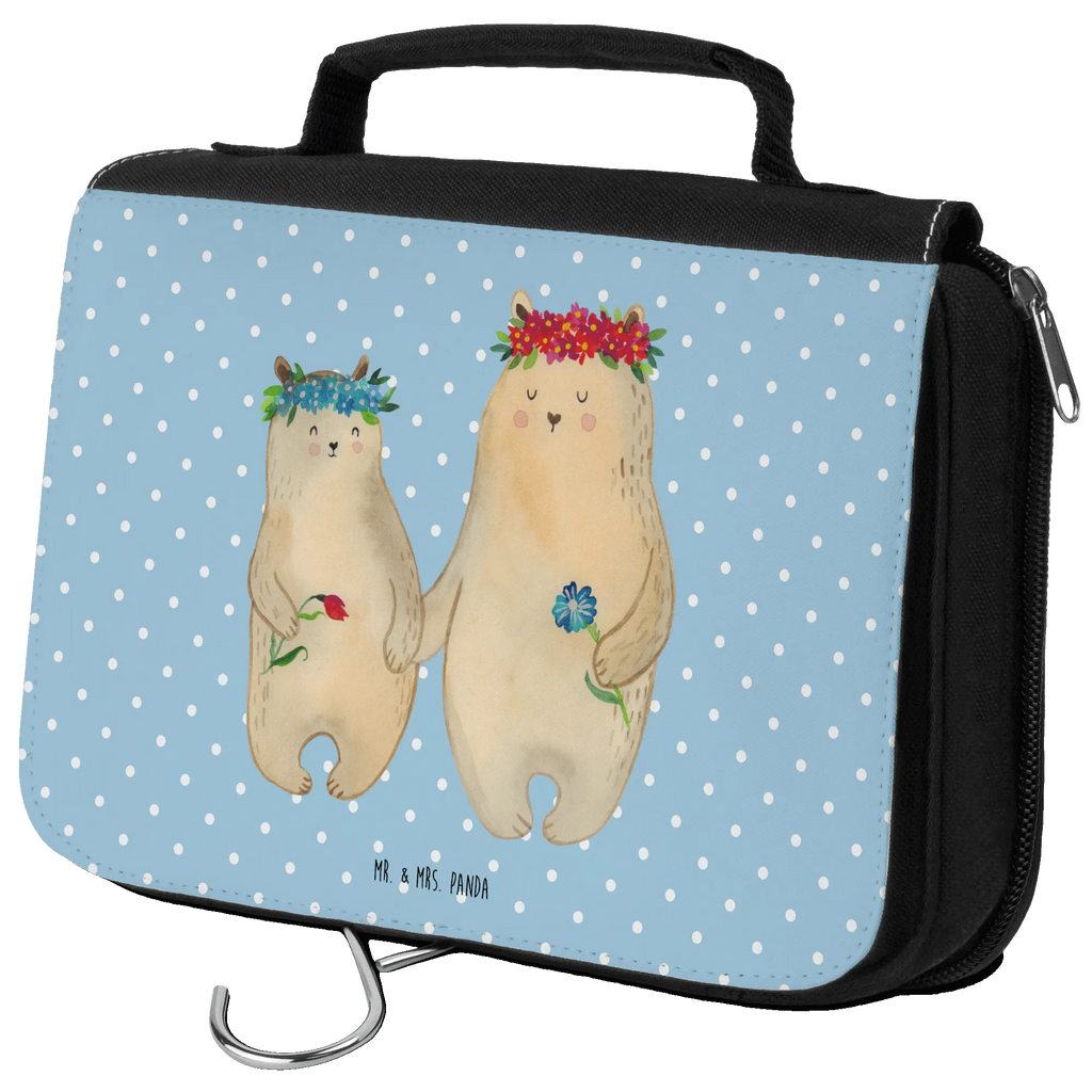 Kosmetyczka Niedźwiedzie z wianuszkiem Schminkbeutel, Reisebeutel, Toilettentasche, hygienetasche, Waschbeutel, badtasche, Waschtasche, Kulturbeutel, Necessaire, Kosmetiktasche, Schminktasche, beautycase, hygienebeutel, Kulturtasche, Kulturbeutel Waschbar, Muttertag, Vatertag, Mama, Papa, Oma, Opa, Familie, Schwester, Bruder, Mami, Kinder, Lieblingsmensch, Bären, Mutti, Kind, Bär, Töchter, Weltbeste Mama, Geschenk Mama. Muttertag, Family, Mutter, Vorbild, Beste Mutter, Tochter, Lieblingsmama