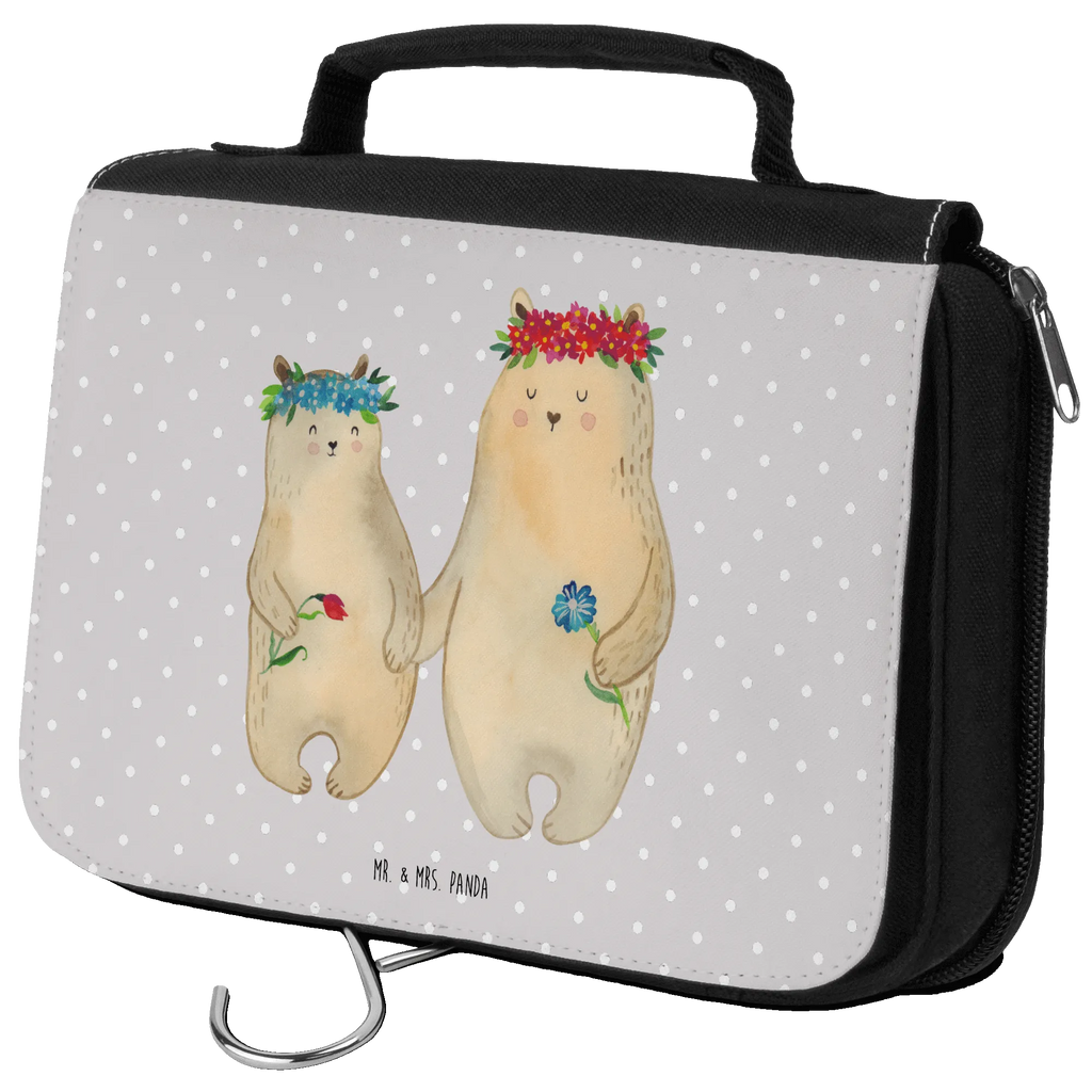 Kosmetyczka Niedźwiedzie z wianuszkiem Schminkbeutel, Reisebeutel, Toilettentasche, hygienetasche, Waschbeutel, badtasche, Waschtasche, Kulturbeutel, Necessaire, Kosmetiktasche, Schminktasche, beautycase, hygienebeutel, Kulturtasche, Kulturbeutel Waschbar, Muttertag, Vatertag, Mama, Papa, Oma, Opa, Familie, Schwester, Bruder, Mami, Kinder, Lieblingsmensch, Bären, Mutti, Kind, Bär, Töchter, Weltbeste Mama, Geschenk Mama. Muttertag, Family, Mutter, Vorbild, Beste Mutter, Tochter, Lieblingsmama
