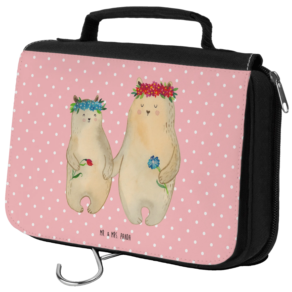 Kosmetyczka Niedźwiedzie z wianuszkiem Schminkbeutel, Reisebeutel, Toilettentasche, hygienetasche, Waschbeutel, badtasche, Waschtasche, Kulturbeutel, Necessaire, Kosmetiktasche, Schminktasche, beautycase, hygienebeutel, Kulturtasche, Kulturbeutel Waschbar, Muttertag, Vatertag, Mama, Papa, Oma, Opa, Familie, Schwester, Bruder, Mami, Kinder, Lieblingsmensch, Bären, Mutti, Kind, Bär, Töchter, Weltbeste Mama, Geschenk Mama. Muttertag, Family, Mutter, Vorbild, Beste Mutter, Tochter, Lieblingsmama