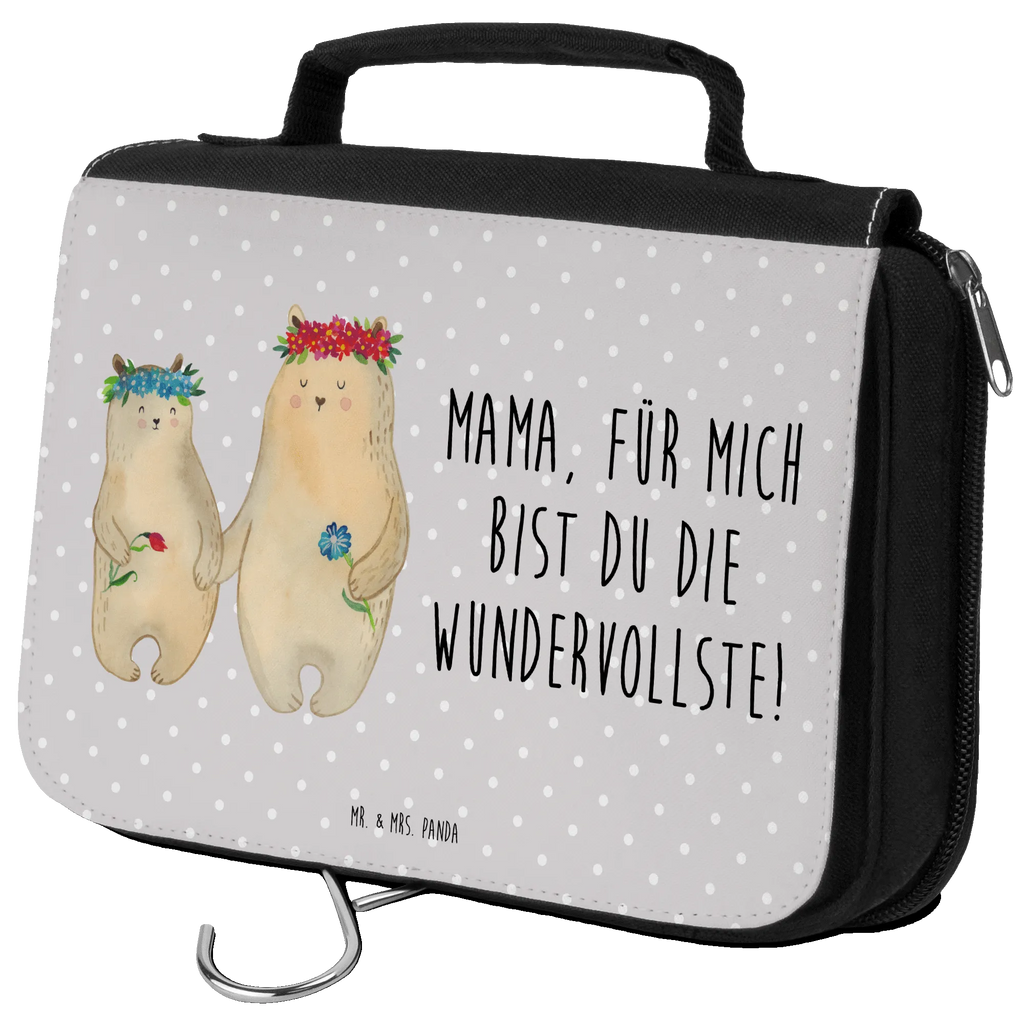 Kosmetyczka Niedźwiedzie z wianuszkiem Schminkbeutel, Reisebeutel, Toilettentasche, hygienetasche, Waschbeutel, badtasche, Waschtasche, Kulturbeutel, Necessaire, Kosmetiktasche, Schminktasche, beautycase, hygienebeutel, Kulturtasche, Kulturbeutel Waschbar, Muttertag, Vatertag, Mama, Papa, Oma, Opa, Familie, Schwester, Bruder, Mami, Kinder, Lieblingsmensch, Bären, Mutti, Kind, Bär, Töchter, Weltbeste Mama, Geschenk Mama. Muttertag, Family, Mutter, Vorbild, Beste Mutter, Tochter, Lieblingsmama