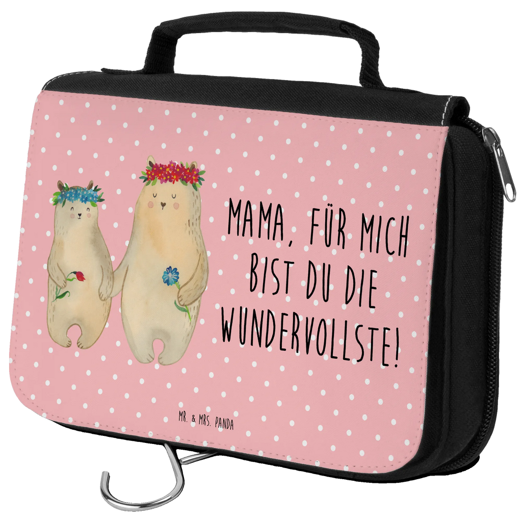 Kosmetyczka Niedźwiedzie z wianuszkiem Schminkbeutel, Reisebeutel, Toilettentasche, hygienetasche, Waschbeutel, badtasche, Waschtasche, Kulturbeutel, Necessaire, Kosmetiktasche, Schminktasche, beautycase, hygienebeutel, Kulturtasche, Kulturbeutel Waschbar, Muttertag, Vatertag, Mama, Papa, Oma, Opa, Familie, Schwester, Bruder, Mami, Kinder, Lieblingsmensch, Bären, Mutti, Kind, Bär, Töchter, Weltbeste Mama, Geschenk Mama. Muttertag, Family, Mutter, Vorbild, Beste Mutter, Tochter, Lieblingsmama