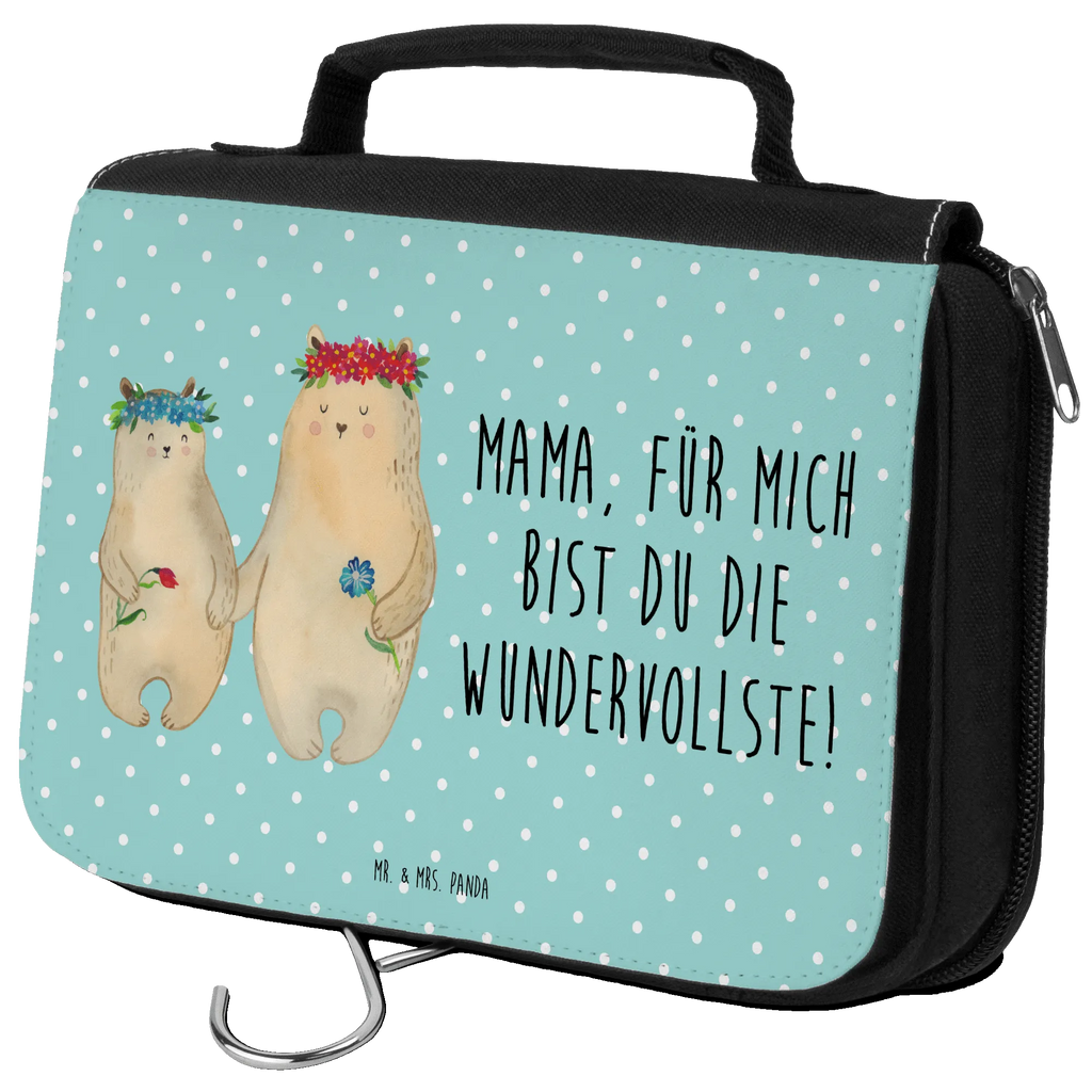 Kosmetyczka Niedźwiedzie z wianuszkiem Schminkbeutel, Reisebeutel, Toilettentasche, hygienetasche, Waschbeutel, badtasche, Waschtasche, Kulturbeutel, Necessaire, Kosmetiktasche, Schminktasche, beautycase, hygienebeutel, Kulturtasche, Kulturbeutel Waschbar, Muttertag, Vatertag, Mama, Papa, Oma, Opa, Familie, Schwester, Bruder, Mami, Kinder, Lieblingsmensch, Bären, Mutti, Kind, Bär, Töchter, Weltbeste Mama, Geschenk Mama. Muttertag, Family, Mutter, Vorbild, Beste Mutter, Tochter, Lieblingsmama
