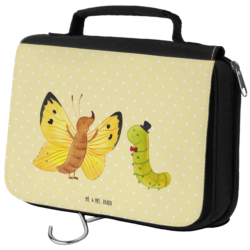 Kulturbeutel Raupe Schmetterling Toilettentasche, Waschbeutel, badtasche, Schminkbeutel, hygienetasche, Reisebeutel, Waschtasche, Schminktasche, Necessaire, beautycase, Kulturbeutel Waschbar, Kosmetiktasche, Kulturbeutel, hygienebeutel, Kulturtasche, Lustige Sprüche, Tiere, Tiermotive, Gute Laune, Kokon, Raupe, Aufwachsen, Zitronenfalter, Schönheit, Erwachsen Werden, Entwicklung, Schmetterling, Hut, Hütchen