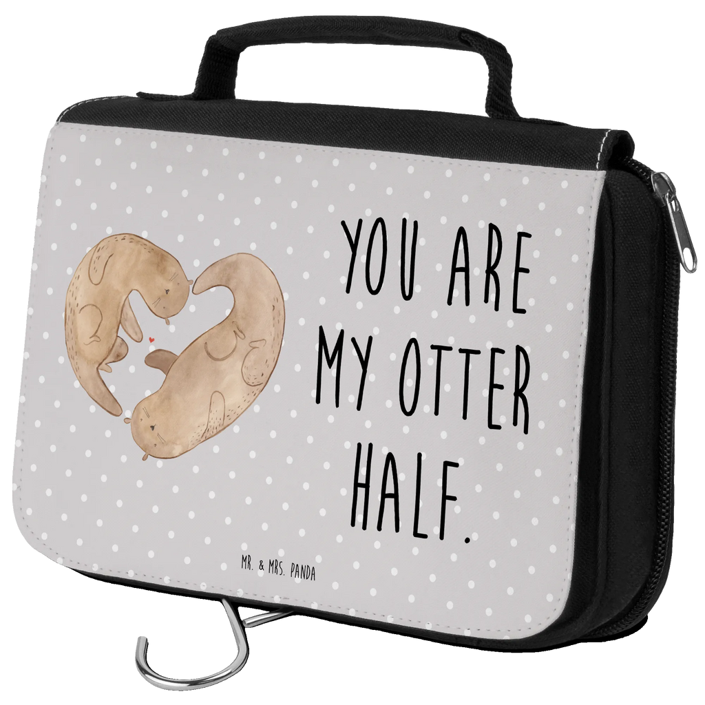 Wash bag otter Heart hygienebeutel, Toilettentasche, badtasche, Kosmetiktasche, Kulturbeutel, Waschbeutel, Schminktasche, Kulturbeutel Waschbar, Schminkbeutel, Necessaire, Kulturtasche, beautycase, Waschtasche, Reisebeutel, hygienetasche, Otter, Fischotter, Seeotter, Hochzeitstag, Liebe, Love You, Liebesgeschenk, Liebesbeweis, Jahrestag, Herz, Verlobung, Gemeinsames Leben, Bessere Hälfte