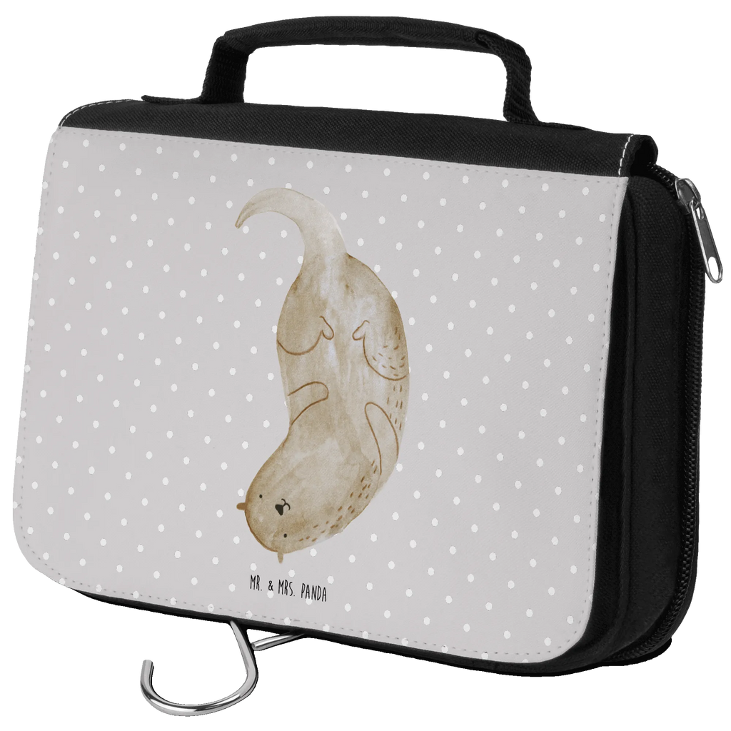 Kulturbeutel Otter Kopfüber Waschtasche, beautycase, Schminkbeutel, Kulturbeutel Waschbar, Kulturtasche, badtasche, Toilettentasche, Necessaire, Waschbeutel, hygienebeutel, Kosmetiktasche, Kulturbeutel, hygienetasche, Schminktasche, Reisebeutel, Otter, Fischotter, Seeotter, Otter Seeotter See Otter
