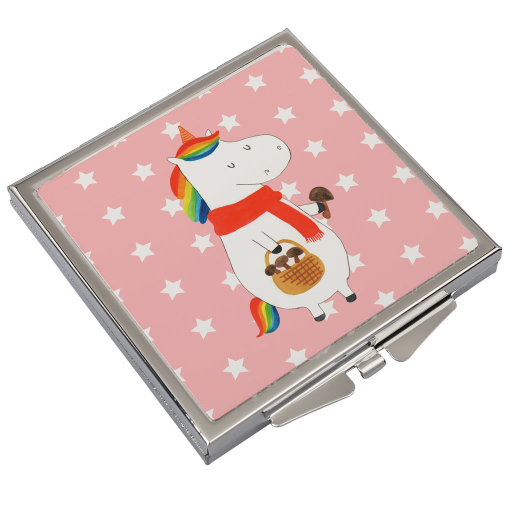 Kwadratowe lusterko do torebki Jednorożec grzyb Jednorożec, jednorożce, dekoracje jednorożca, jednorożec