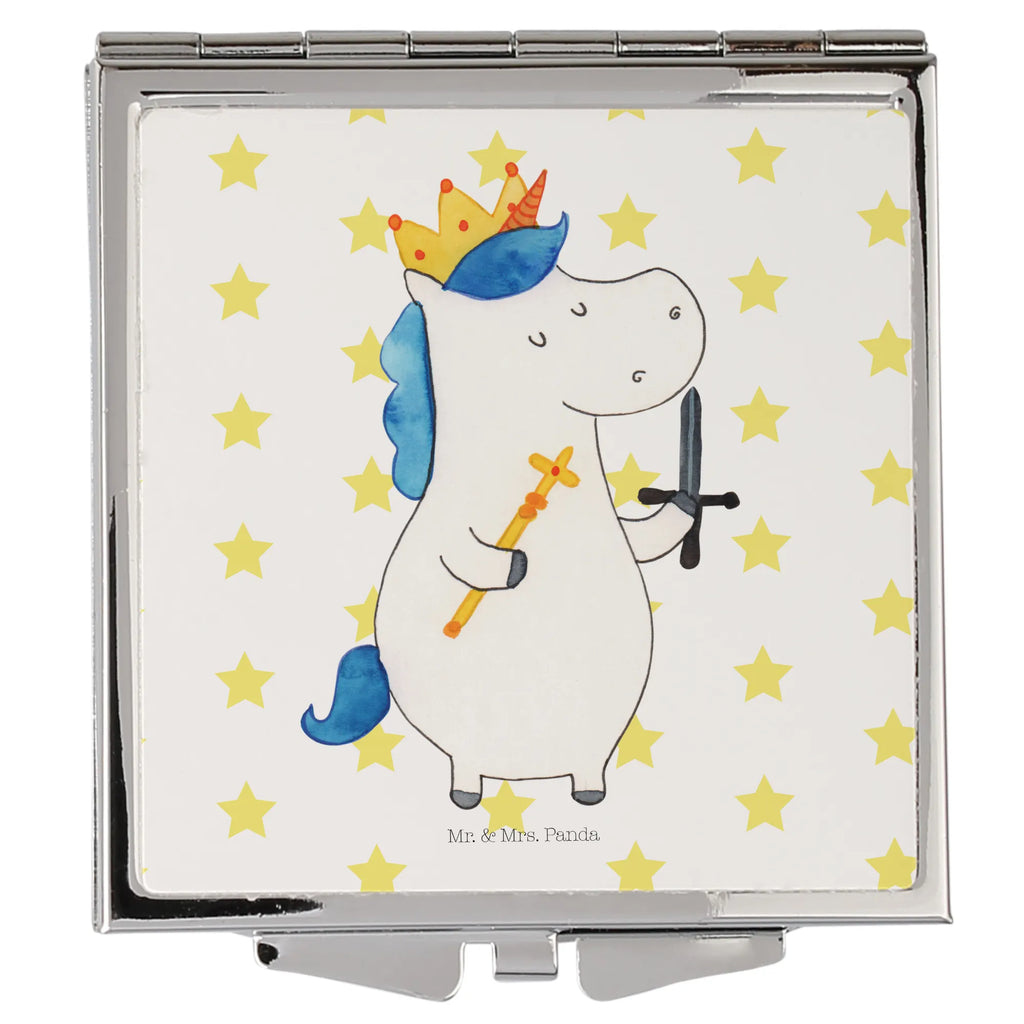 Kwadratowe lusterko do torebki jednorożec Król z mieczem Jednorożec, jednorożce, dekoracje jednorożca, jednorożec