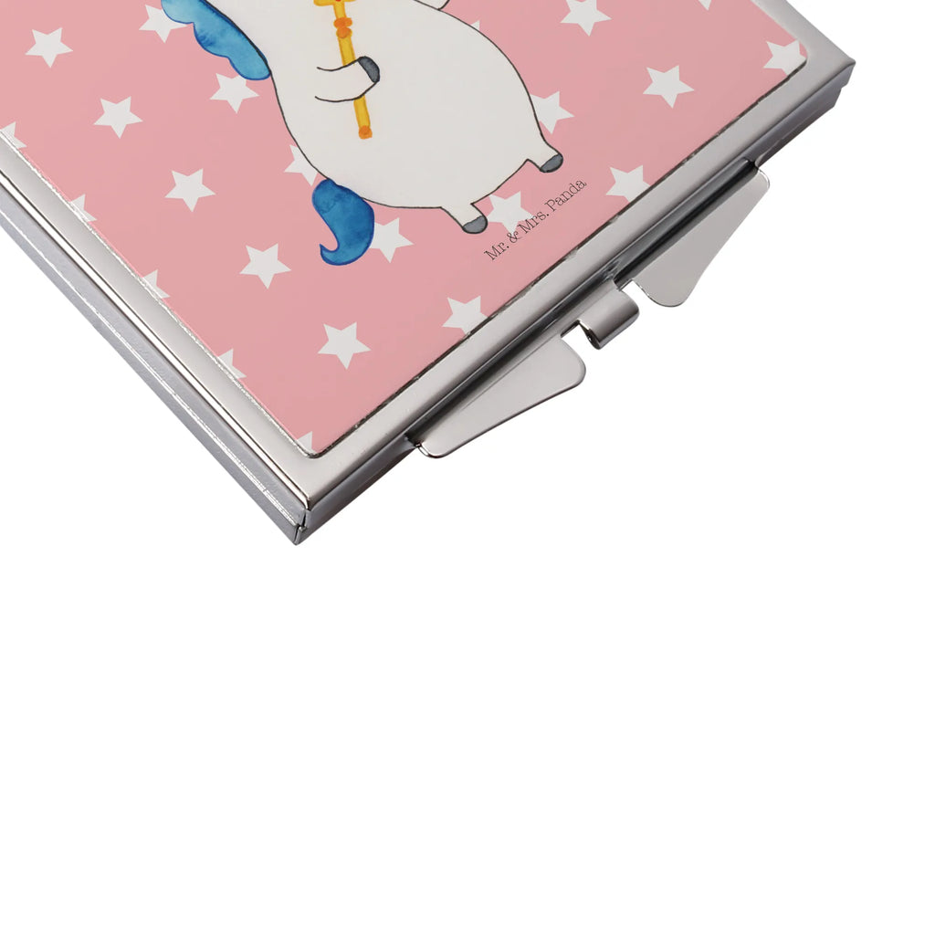 Kwadratowe lusterko do torebki jednorożec Król z mieczem Jednorożec, jednorożce, dekoracje jednorożca, jednorożec