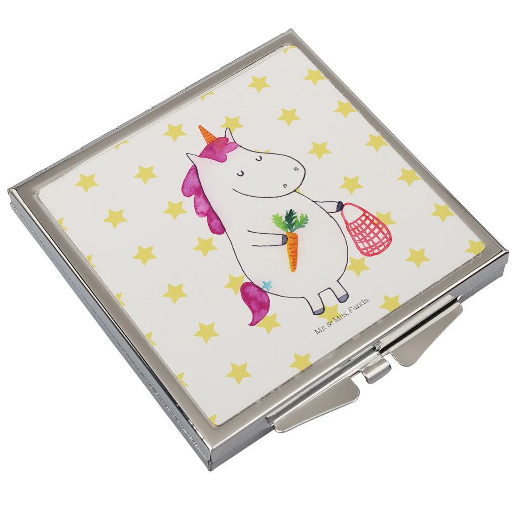 Kwadratowe lusterko do torebki Jednorożec Wegański Jednorożec, jednorożce, dekoracje jednorożca, jednorożec