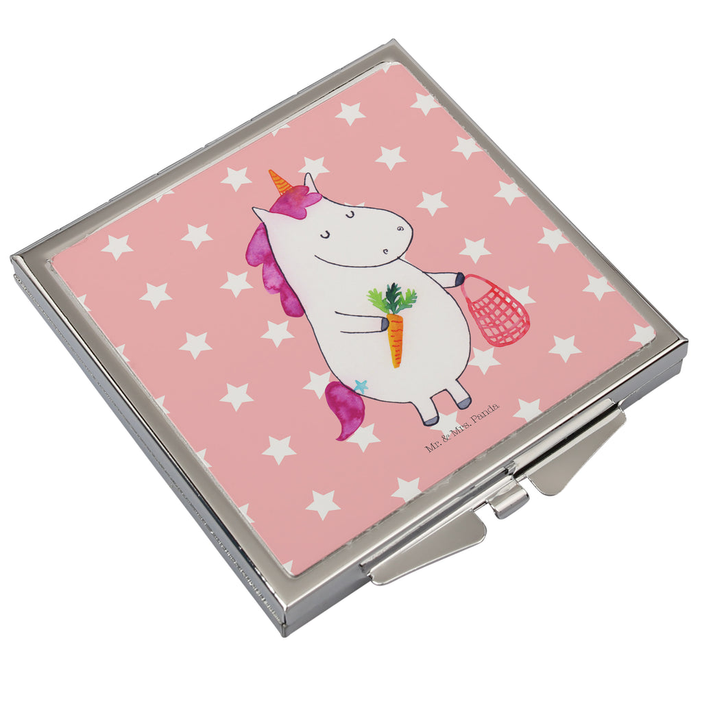 Kwadratowe lusterko do torebki Jednorożec Wegański Jednorożec, jednorożce, dekoracje jednorożca, jednorożec