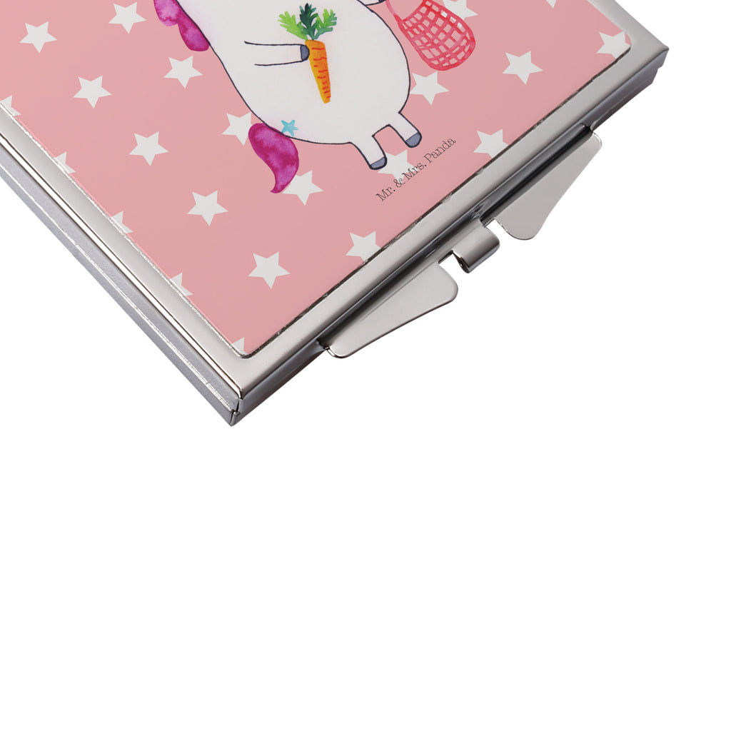 Kwadratowe lusterko do torebki Jednorożec Wegański Jednorożec, jednorożce, dekoracje jednorożca, jednorożec