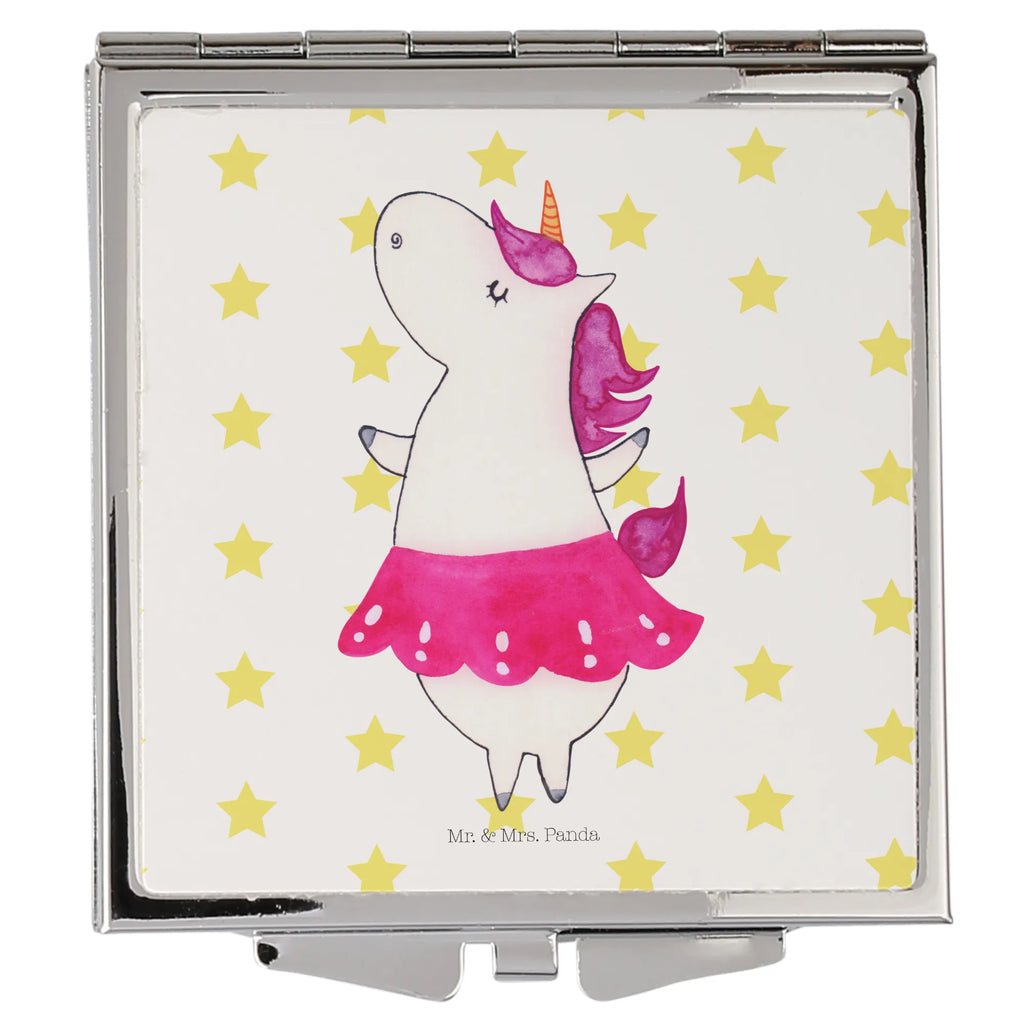 Handbag mirror unicorn ballerina square, make-up mirror, mirror, handbag, make up, silver, unicorn, unicorns, Ballerina, Unicorn, Flat, Party, Fun, Einhorn, Dancer gift, English, Dancing, Celebration, dancer present