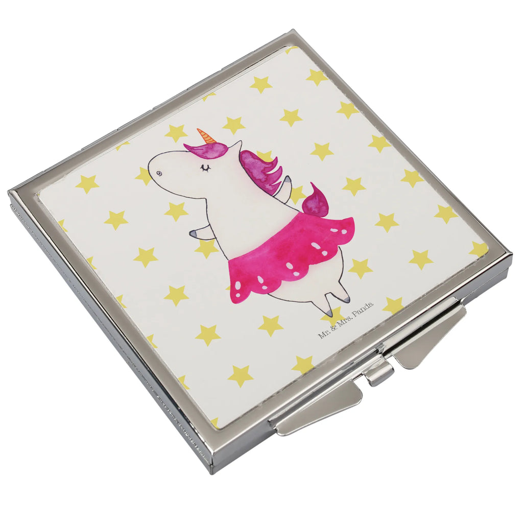 Handbag mirror unicorn ballerina square, make-up mirror, mirror, handbag, make up, silver, unicorn, unicorns, Ballerina, Unicorn, Flat, Party, Fun, Einhorn, Dancer gift, English, Dancing, Celebration, dancer present