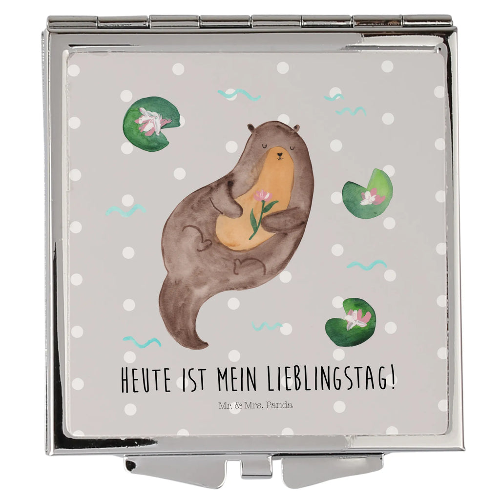 Handtaschenspiegel quadratisch Otter Seerose Handspiegel Mit Hülle, Spiegel Für Handtasche, Tragbarer Spiegel, Reise Spiegel, Schminkspiegel Kompakt, Mini Spiegel, Handtaschenspiegel, Handspiegel Geschenkidee, Spiegel Für Make-Up Tasche, Vintage Kompaktspiegel, Taschenspiegel, Silber, Design Taschenspiegel, Klappspiegel, Spiegel Für Schminktasche, Klappbarer Handspiegel, Runder Taschenspiegel, Handspiegel Für Damen, Kompaktspiegel, Quadratischer Handspiegel, Taschen-Kosmetikspiegel, Klappbarer Taschenspiegel, Kosmetikspiegel Klein, Spiegel Für Unterwegs, Deko Handspiegel, Handspiegel Zum Mitnehmen, Schminkspiegel To Go, Otter, Fischotter, Seeotter, Otter Seeotter See Otter