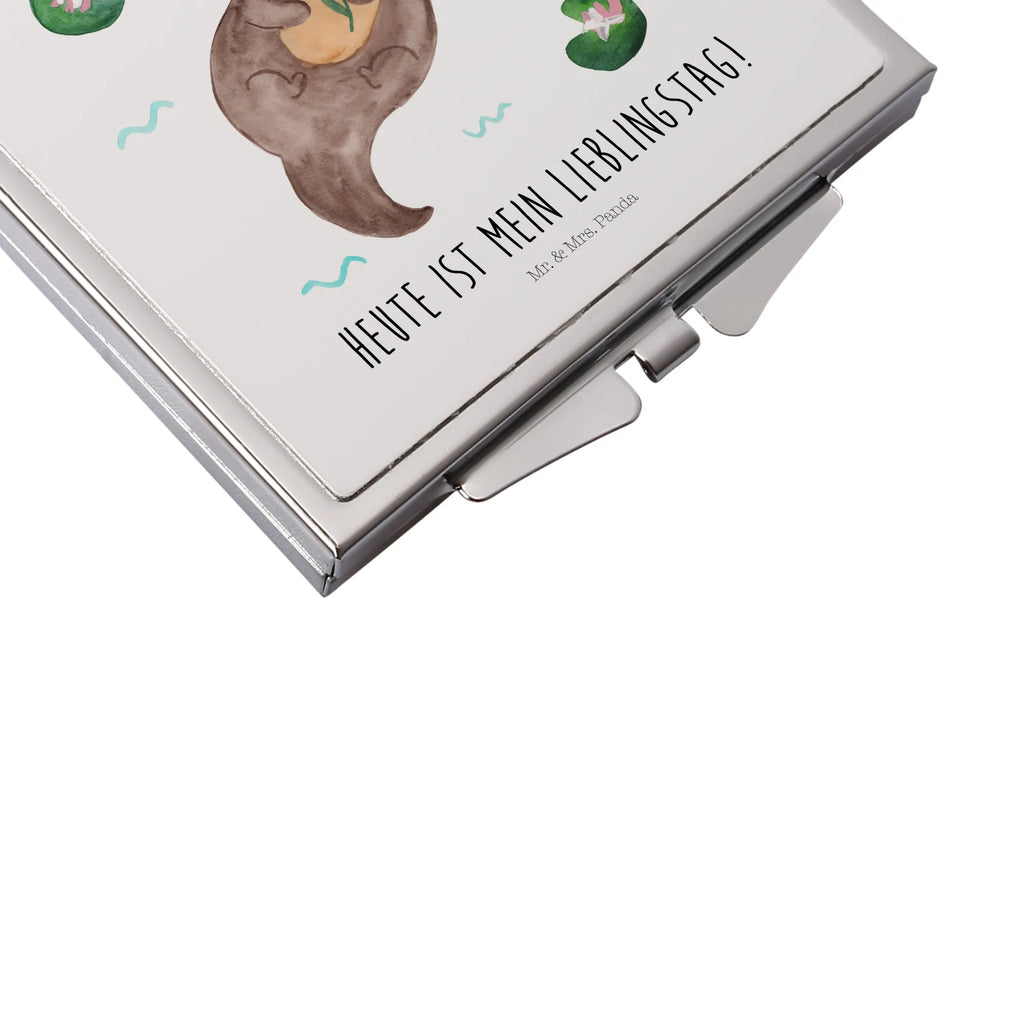 Handtaschenspiegel quadratisch Otter Seerose Handspiegel Mit Hülle, Spiegel Für Handtasche, Tragbarer Spiegel, Reise Spiegel, Schminkspiegel Kompakt, Mini Spiegel, Handtaschenspiegel, Handspiegel Geschenkidee, Spiegel Für Make-Up Tasche, Vintage Kompaktspiegel, Taschenspiegel, Silber, Design Taschenspiegel, Klappspiegel, Spiegel Für Schminktasche, Klappbarer Handspiegel, Runder Taschenspiegel, Handspiegel Für Damen, Kompaktspiegel, Quadratischer Handspiegel, Taschen-Kosmetikspiegel, Klappbarer Taschenspiegel, Kosmetikspiegel Klein, Spiegel Für Unterwegs, Deko Handspiegel, Handspiegel Zum Mitnehmen, Schminkspiegel To Go, Otter, Fischotter, Seeotter, Otter Seeotter See Otter