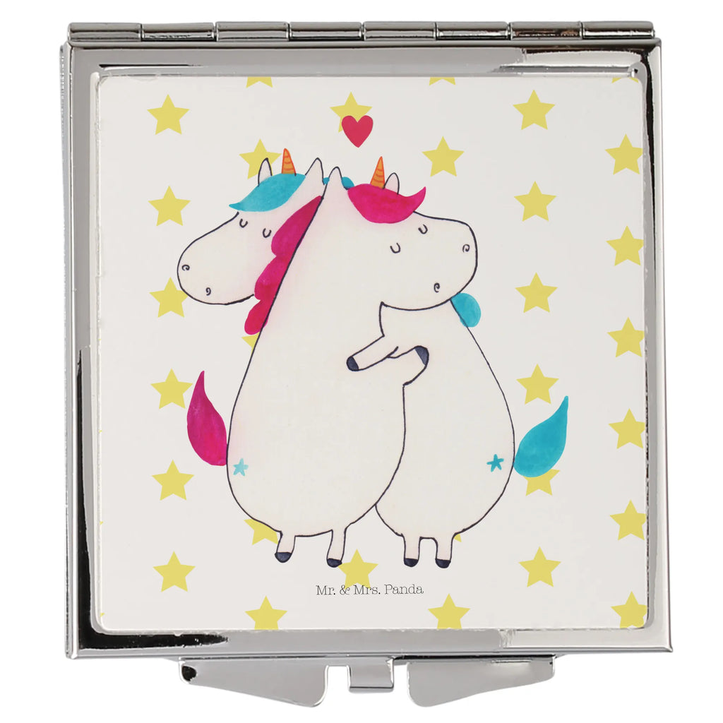 Kwadratowe lusterko do torebki jednorożec Wiadomość Jednorożec, jednorożce, dekoracje jednorożca, jednorożec