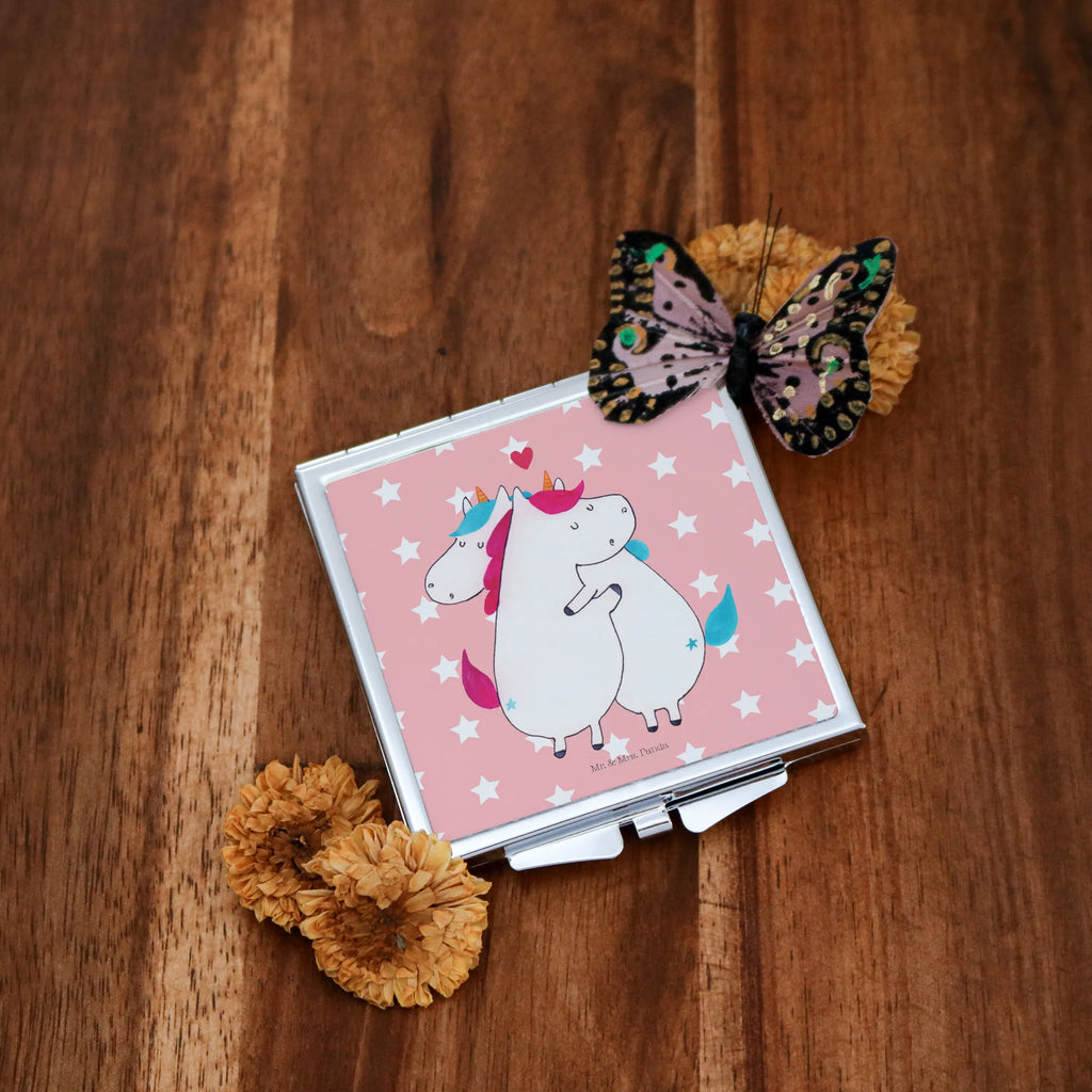Kwadratowe lusterko do torebki jednorożec Wiadomość Jednorożec, jednorożce, dekoracje jednorożca, jednorożec