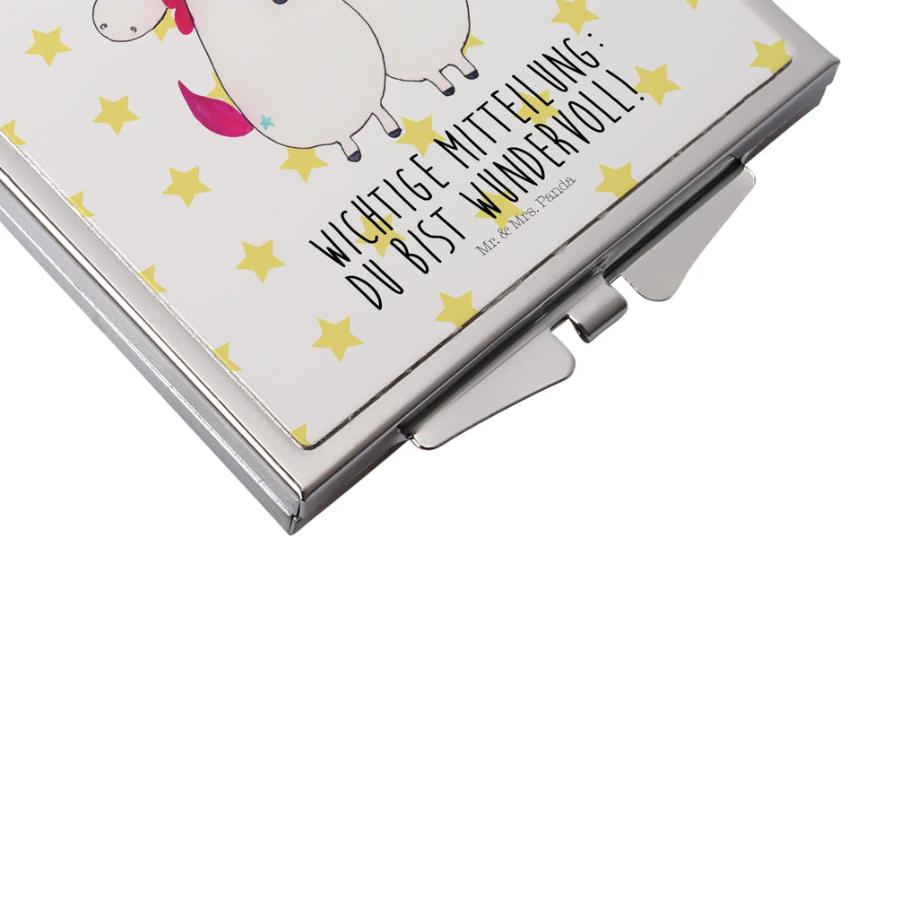 Kwadratowe lusterko do torebki jednorożec Wiadomość Jednorożec, jednorożce, dekoracje jednorożca, jednorożec