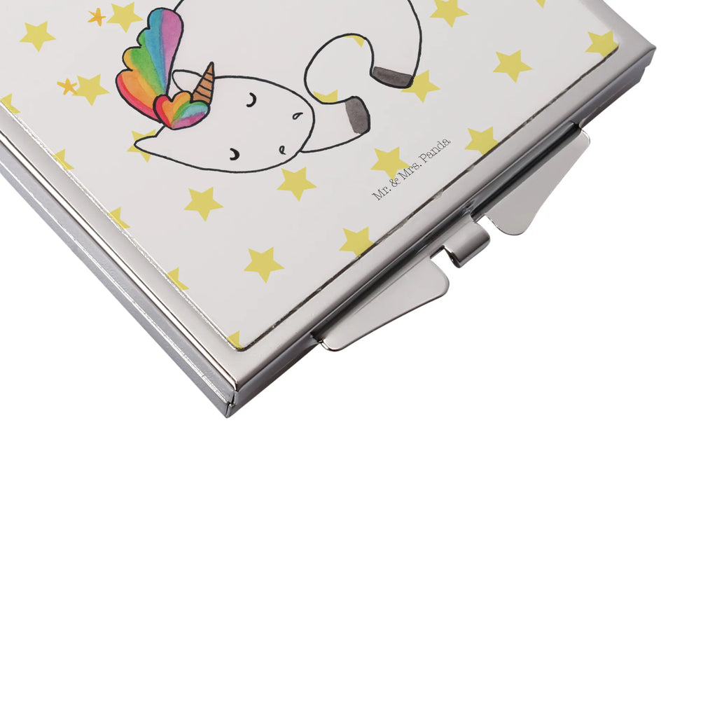 Kwadratowe lusterko do torebki Jednorożec noc Jednorożec, jednorożce, dekoracje jednorożca, jednorożec