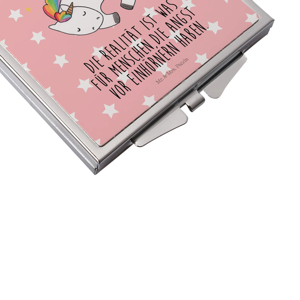 Kwadratowe lusterko do torebki Jednorożec noc Jednorożec, jednorożce, dekoracje jednorożca, jednorożec