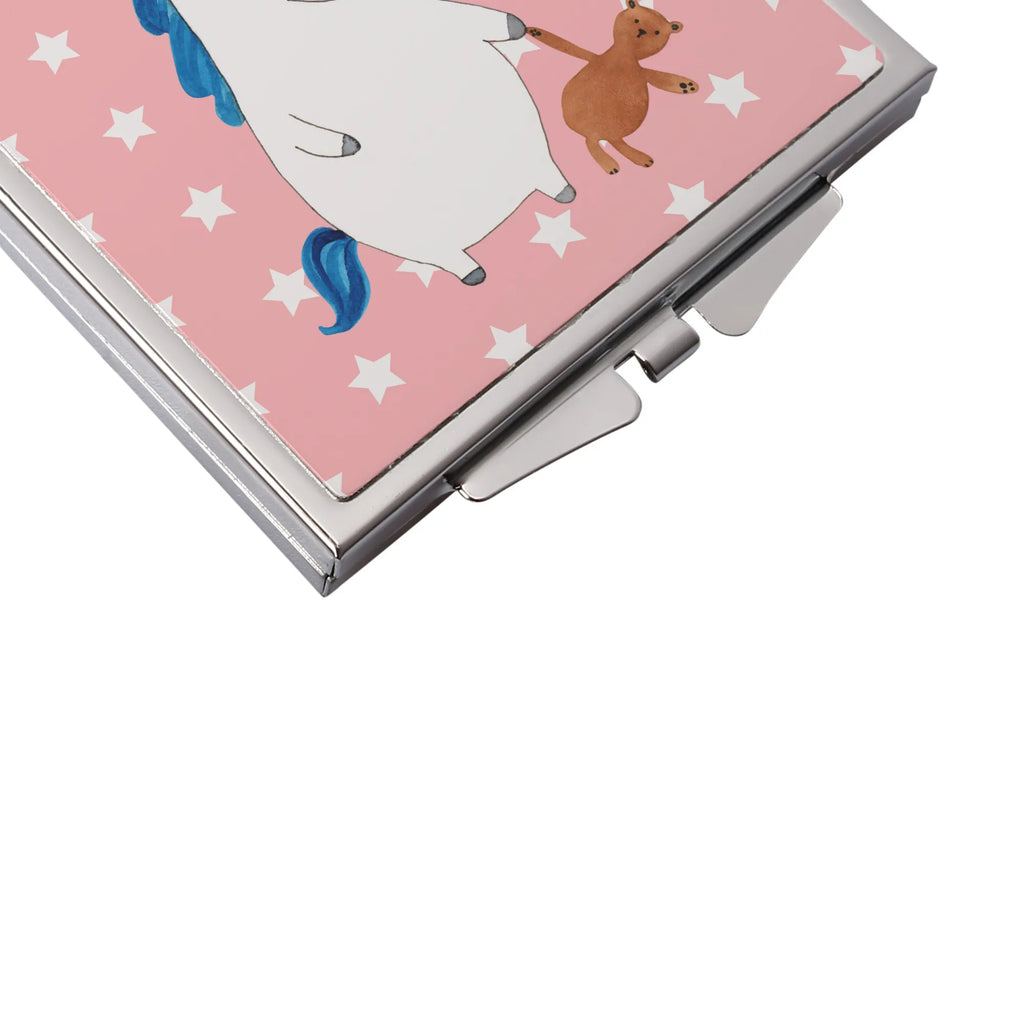 Kwadratowe lusterko do torebki Jednorożec Miś Jednorożec, jednorożce, dekoracje jednorożca, jednorożec