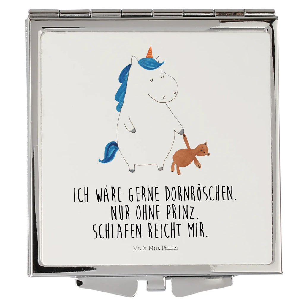 Kwadratowe lusterko do torebki Jednorożec Miś Jednorożec, jednorożce, dekoracje jednorożca, jednorożec