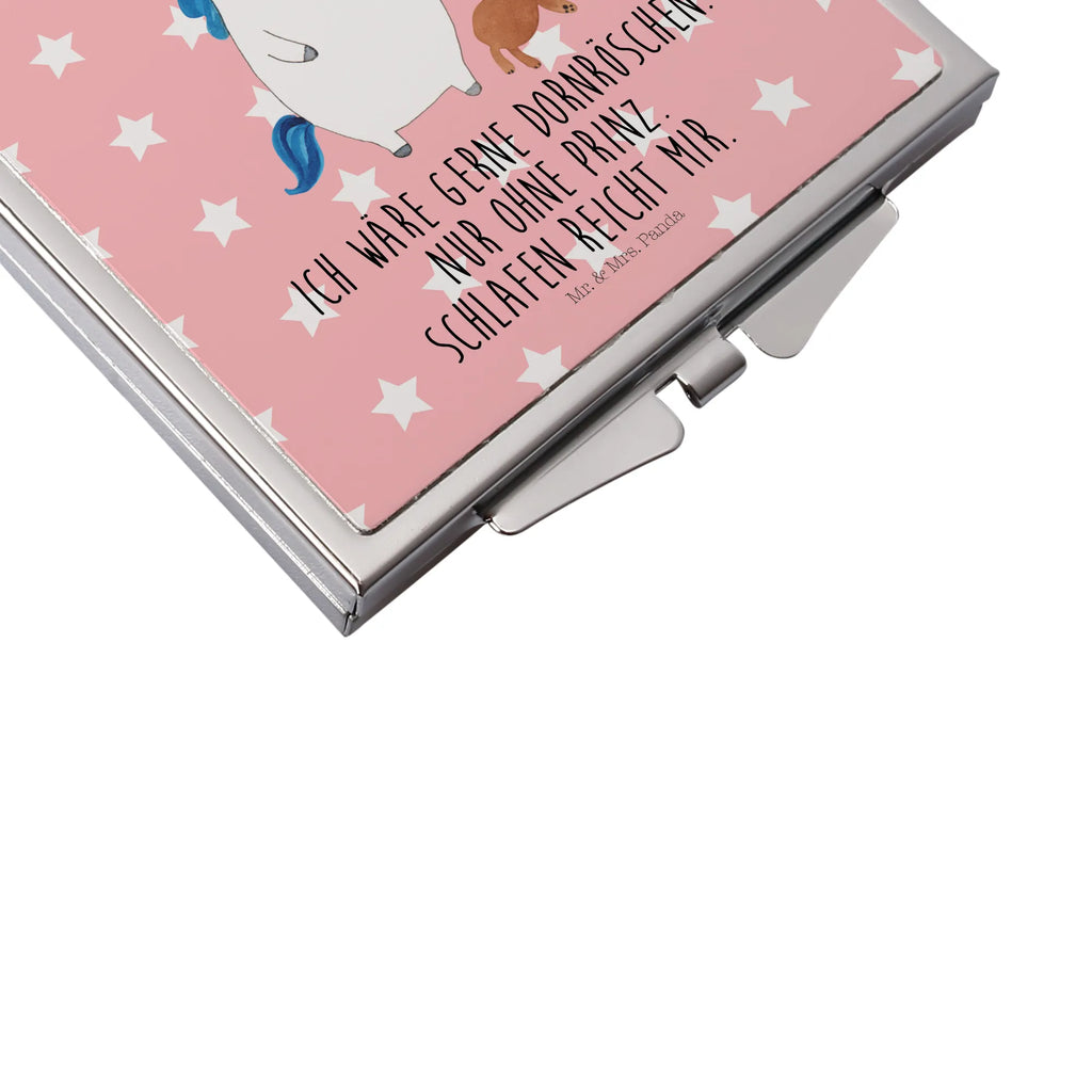 Kwadratowe lusterko do torebki Jednorożec Miś Jednorożec, jednorożce, dekoracje jednorożca, jednorożec