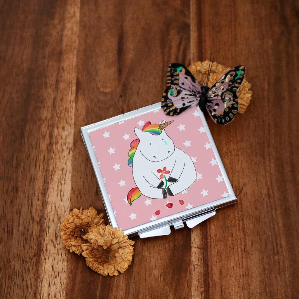 Kwadratowe lusterko do torebki Jednorożec Smutny Handspiegel Mit Hülle, Reise Spiegel, Kosmetikspiegel Klein, Kompaktspiegel, Klappbarer Handspiegel, Spiegel Für Unterwegs, Taschen-Kosmetikspiegel, Schminkspiegel To Go, Handtaschenspiegel, Design Taschenspiegel, Klappbarer Taschenspiegel, Spiegel Für Schminktasche, Taschenspiegel, Klappspiegel, Quadratischer Handspiegel, Handspiegel Geschenkidee, Tragbarer Spiegel, Runder Taschenspiegel, Handspiegel Für Damen, Mini Spiegel, Vintage Kompaktspiegel, Deko Handspiegel, Schminkspiegel Kompakt, Spiegel Für Handtasche, Spiegel Für Make-Up Tasche, Handspiegel Zum Mitnehmen, Einhorn, Einhörner, Einhorn Deko, Unicorn, Glitzer, Liebe, Freunde, Trauer, Trösten. Freundschaft, Blume, Grußkarte