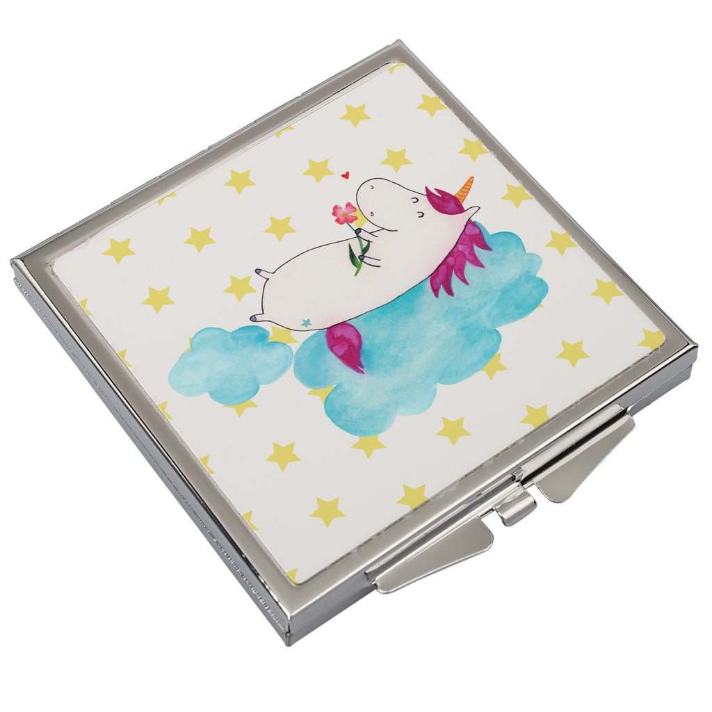 Handbag mirror unicorn In love mirror, make up, square, make-up mirror, silver, handbag, unicorn, unicorns, Unicorns, Unicorn, girlfriend gift, Love Proof, cloud, Girlfriend present, Love