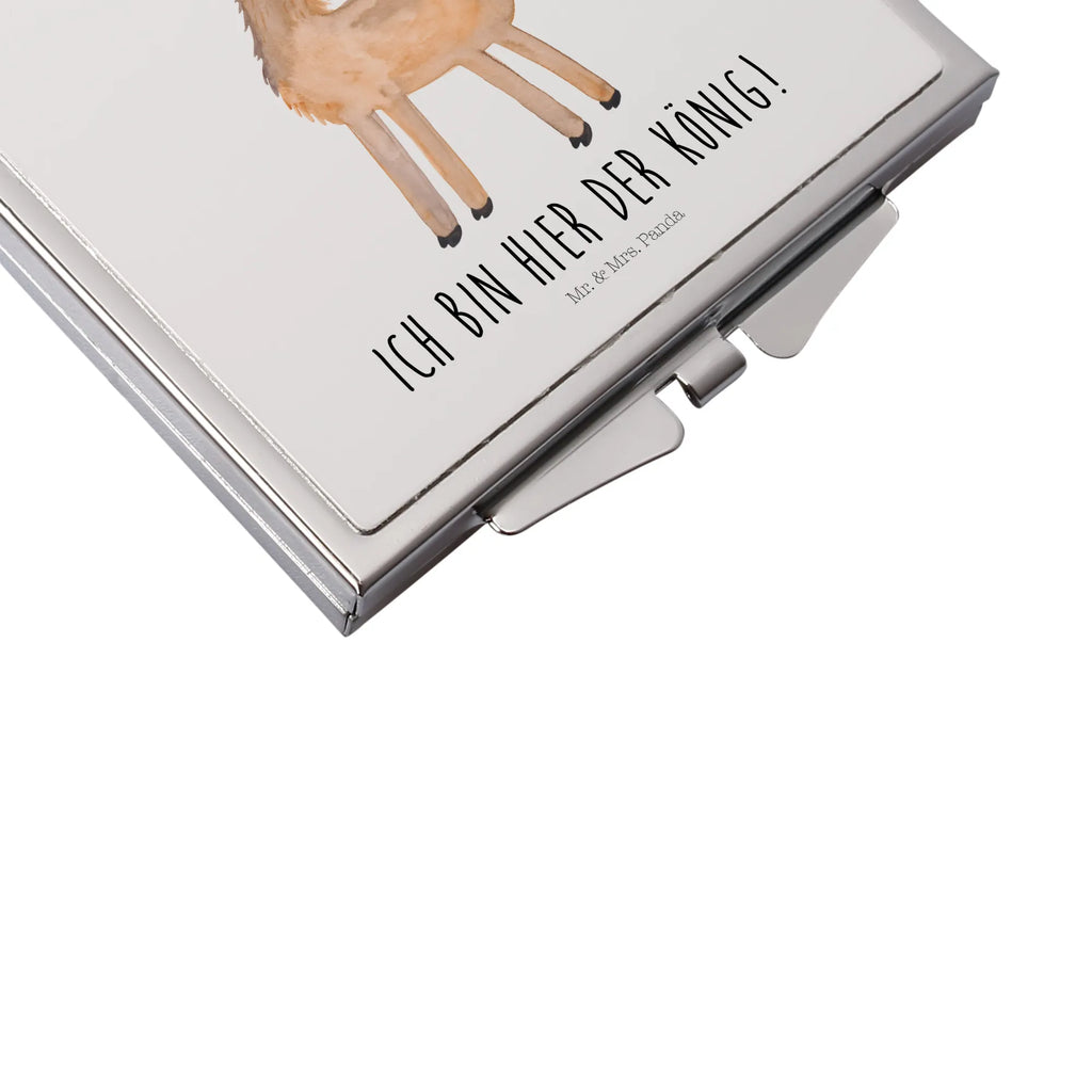 Handbag mirror lama king square, make-up mirror, mirror, make up, handbag, silver, Llama, llama, alpaca, trendy animal, girlfriend, lama, lamas, high school graduation, colleague, supervisor, office colleague, mum, boss, king, queen, dad