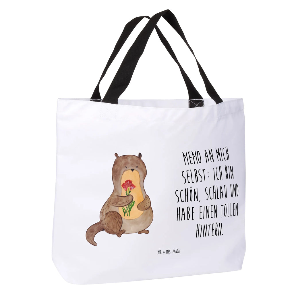 Shopper Otter Blumenstrauß Schulbeutel, Freizeittasche, Beutel, Tragebeutel, Strandtasche, Shopper, Alltagstasche, Schultasche, Einkaufsbeutel, Tasche, Einkaufstasche, Otter, Fischotter, Seeotter, Otter Seeotter See Otter