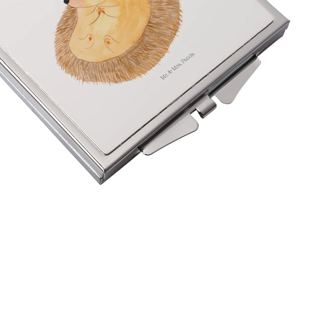 Kwadratowe lusterko do torebki jeż Modlić się Motywy zwierzęce, dobra energia, zabawne powiedzonka, zwierzęta