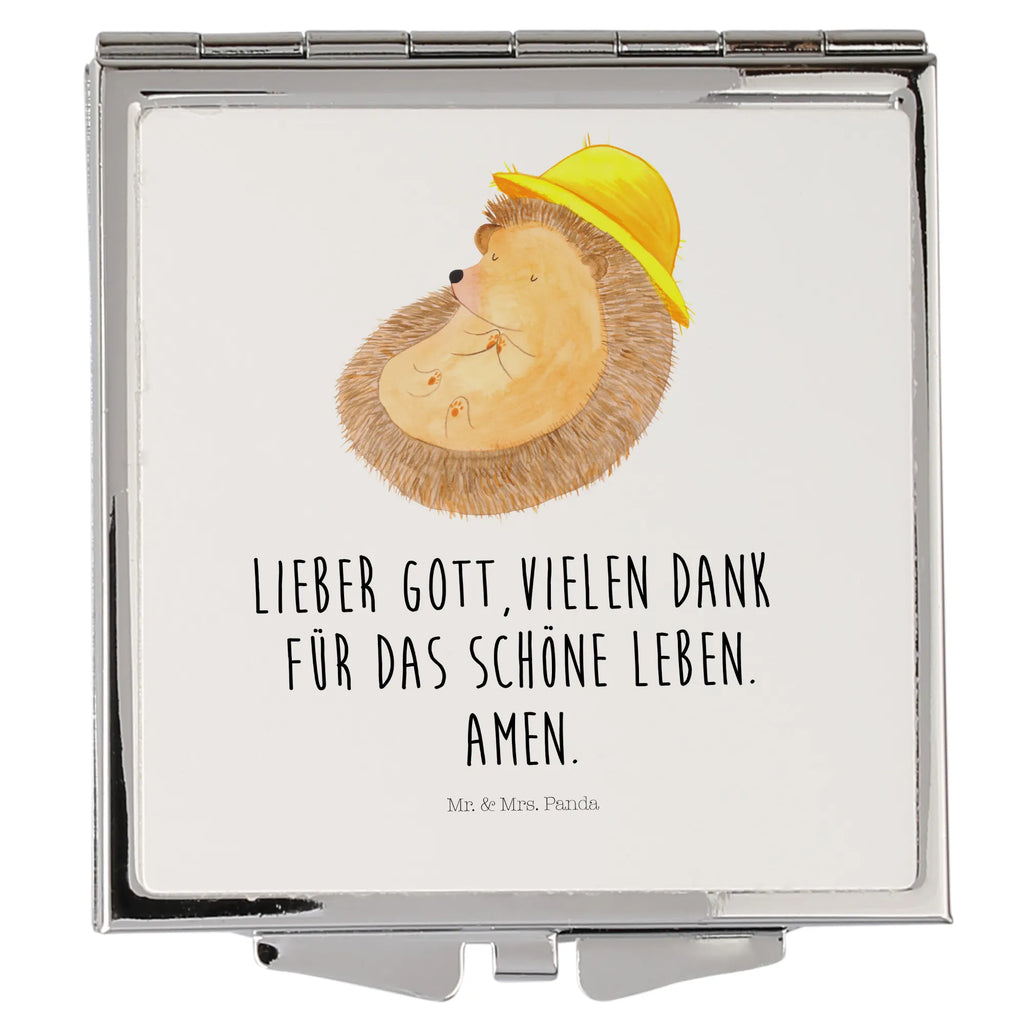 Kwadratowe lusterko do torebki jeż Modlić się Motywy zwierzęce, dobra energia, zabawne powiedzonka, zwierzęta