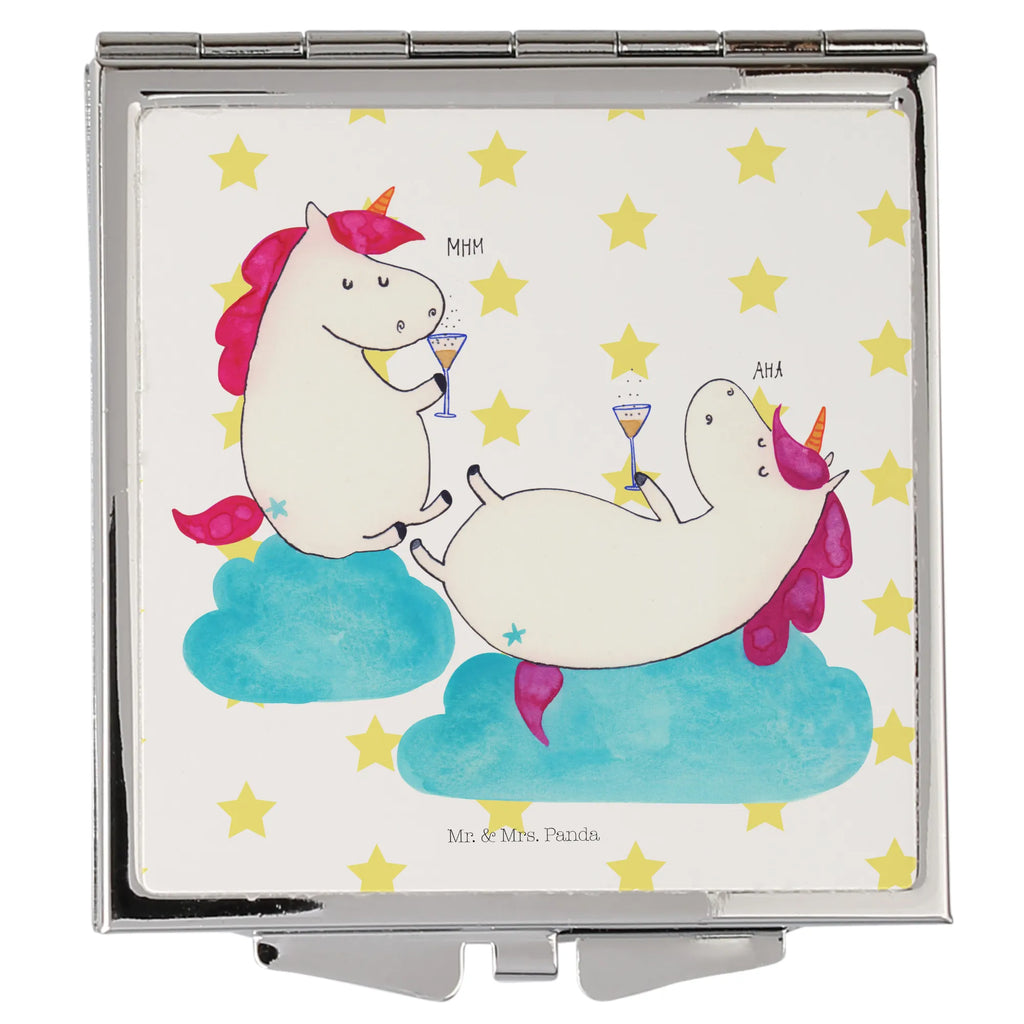 Kwadratowe lusterko do torebki jednorożec szampan Jednorożec, jednorożce, dekoracje jednorożca, jednorożec