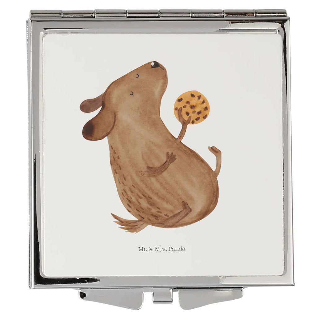 Kwadratowe lusterko do torebki pies ciastko Pies, motyw psa, zwierzę domowe, rasa psa, miłośnik zwierząt, właściciel psa, powiedzenia