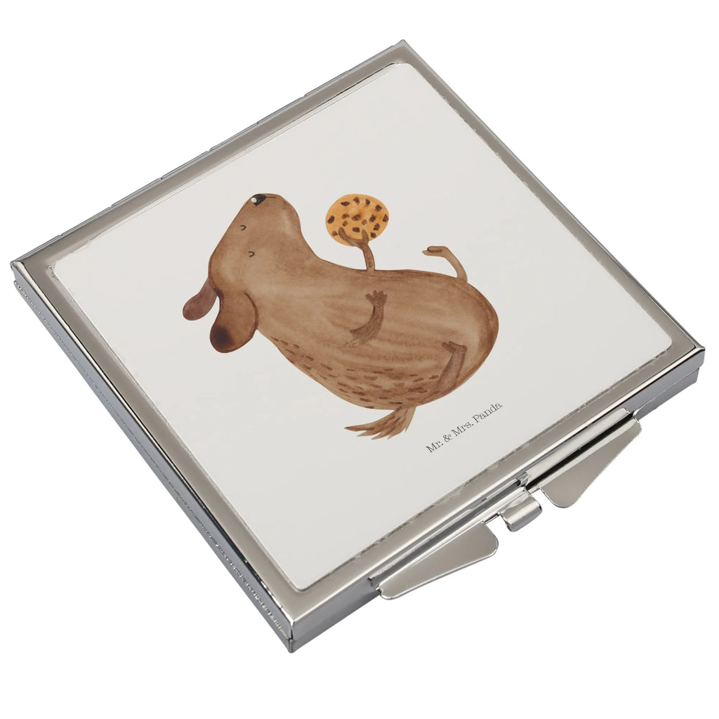 Kwadratowe lusterko do torebki pies ciastko Pies, motyw psa, zwierzę domowe, rasa psa, miłośnik zwierząt, właściciel psa, powiedzenia