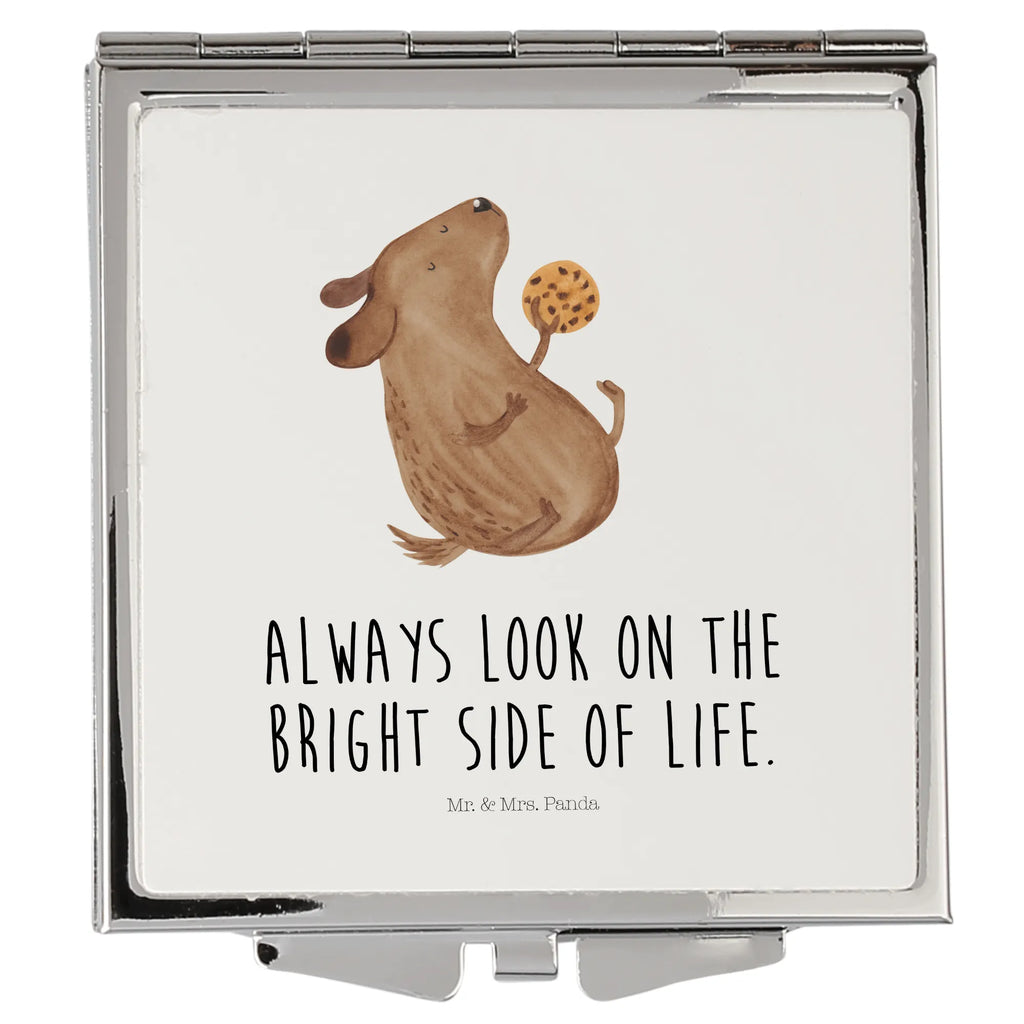 Kwadratowe lusterko do torebki pies ciastko Pies, motyw psa, zwierzę domowe, rasa psa, miłośnik zwierząt, właściciel psa, powiedzenia