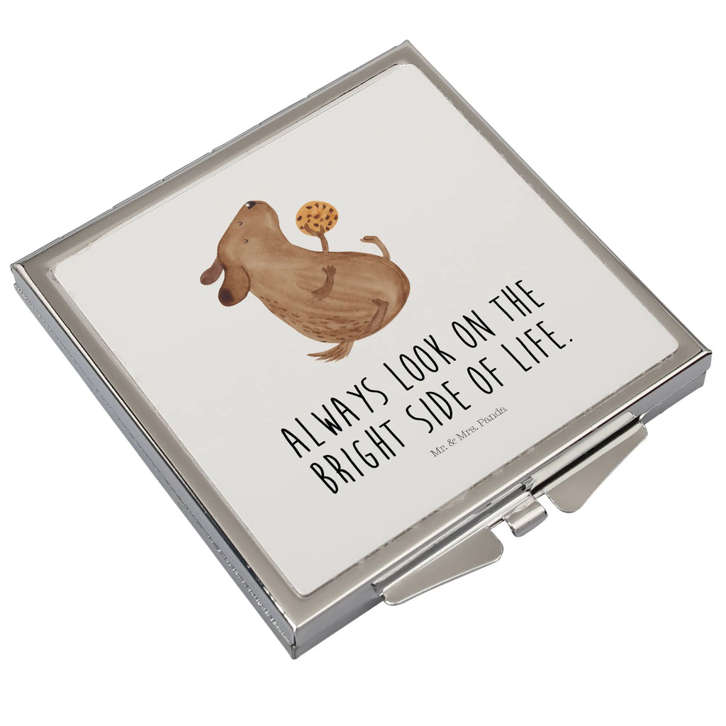 Kwadratowe lusterko do torebki pies ciastko Pies, motyw psa, zwierzę domowe, rasa psa, miłośnik zwierząt, właściciel psa, powiedzenia