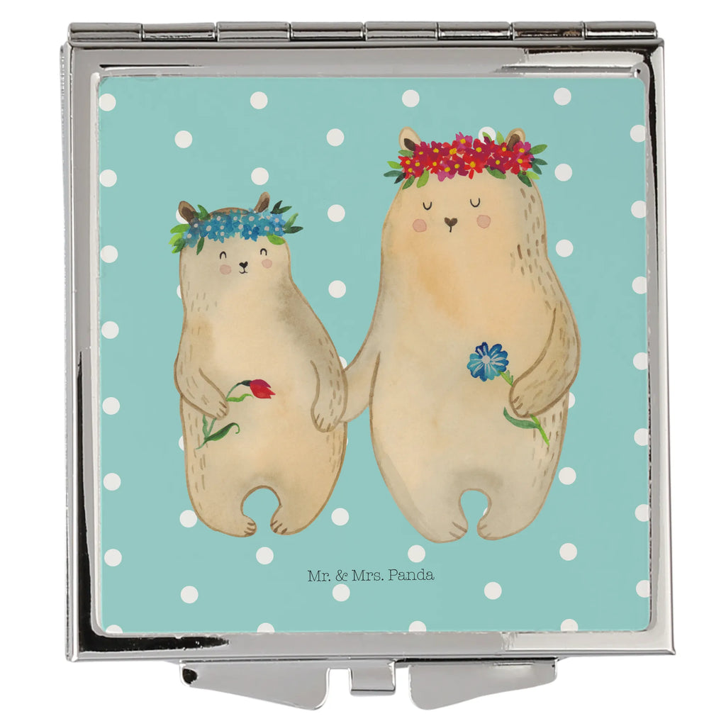 Kwadratowe lusterko do torebki Niedźwiedzie z wianuszkiem Kosmetikspiegel Klein, Klappbarer Handspiegel, Klappbarer Taschenspiegel, Mini Spiegel, Taschen-Kosmetikspiegel, Taschenspiegel, Tragbarer Spiegel, Handspiegel Zum Mitnehmen, Runder Taschenspiegel, Deko Handspiegel, Spiegel Für Unterwegs, Handspiegel Geschenkidee, Spiegel Für Schminktasche, Handtaschenspiegel, Design Taschenspiegel, Schminkspiegel To Go, Handspiegel Für Damen, Quadratischer Handspiegel, Schminkspiegel Kompakt, Klappspiegel, Spiegel Für Make-Up Tasche, Handspiegel Mit Hülle, Spiegel Für Handtasche, Kompaktspiegel, Silber, Reise Spiegel, Vintage Kompaktspiegel, Vatertag, Papa, Oma, Opa, Muttertag, Familie, Schwester, Bruder, Mama, Kinder, Kind, Töchter, Family, Geschenk Mama. Muttertag, Lieblingsmama, Mutter, Mami, Tochter, Lieblingsmensch, Bären, Vorbild, Bär, Mutti, Weltbeste Mama, Beste Mutter