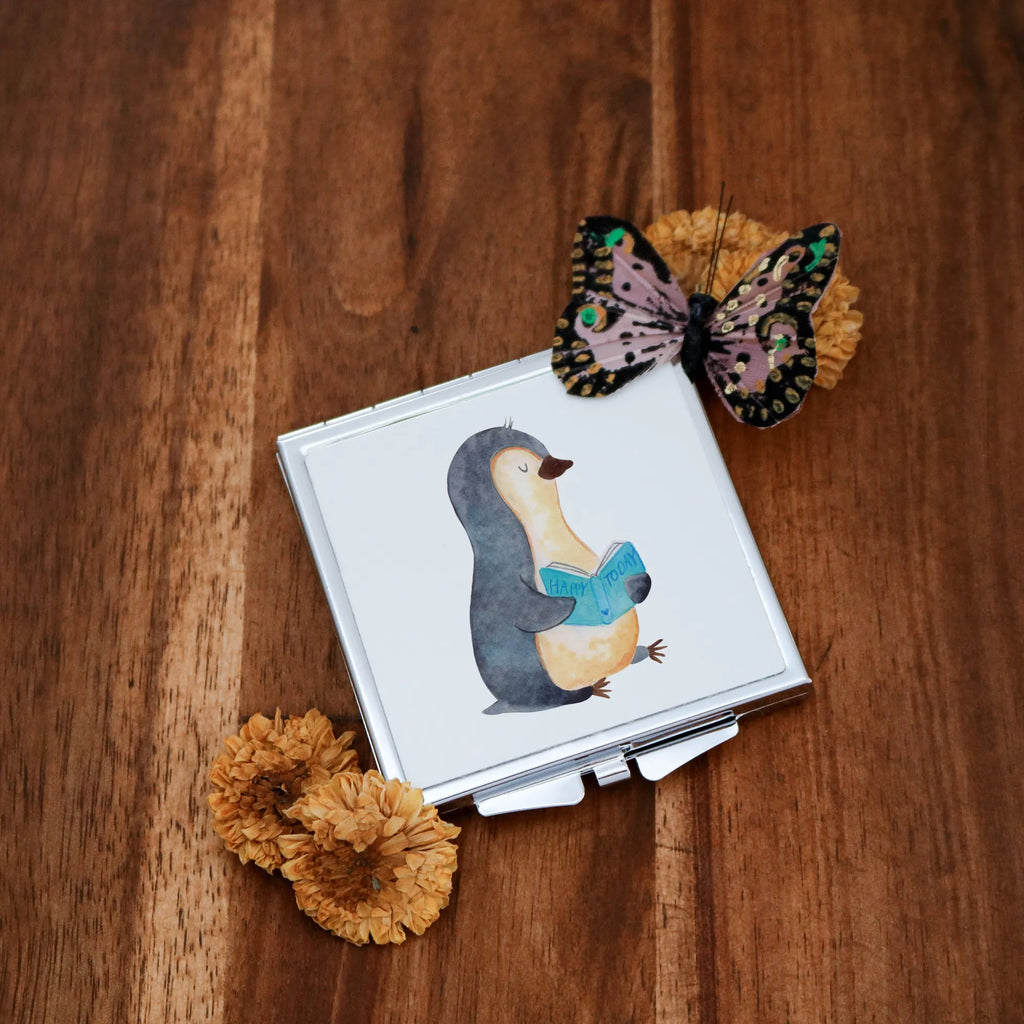 Kwadratowe lusterko do torebki pingwin książka Pinguin